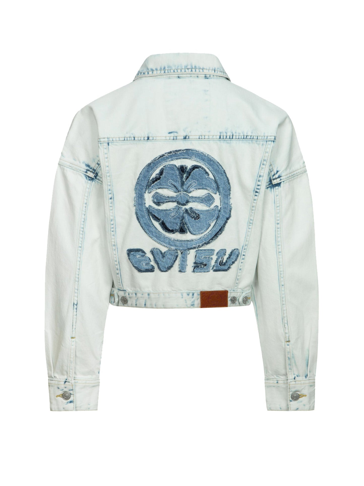 Kamon and Logo Appliqué Fashion Fit Denim Jacket