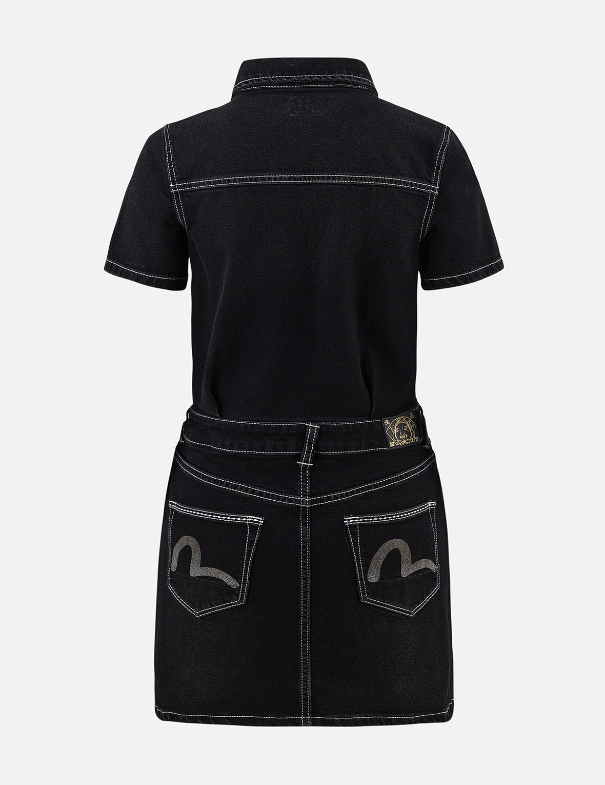 Logo Embroidery Fashion Fit Denim Dress