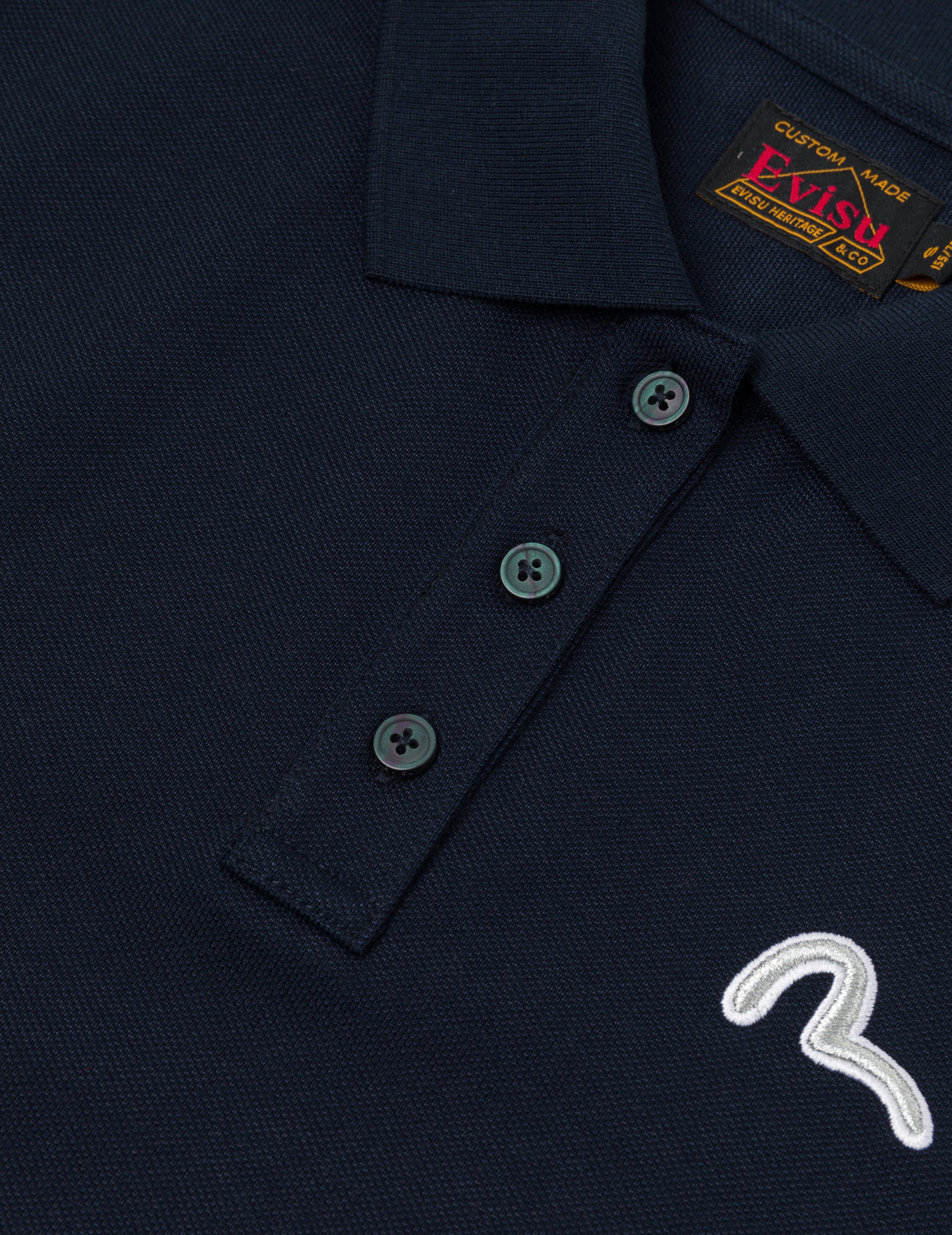 Seagull and Slogan Embroidery Fashion Fit Polo Shirt