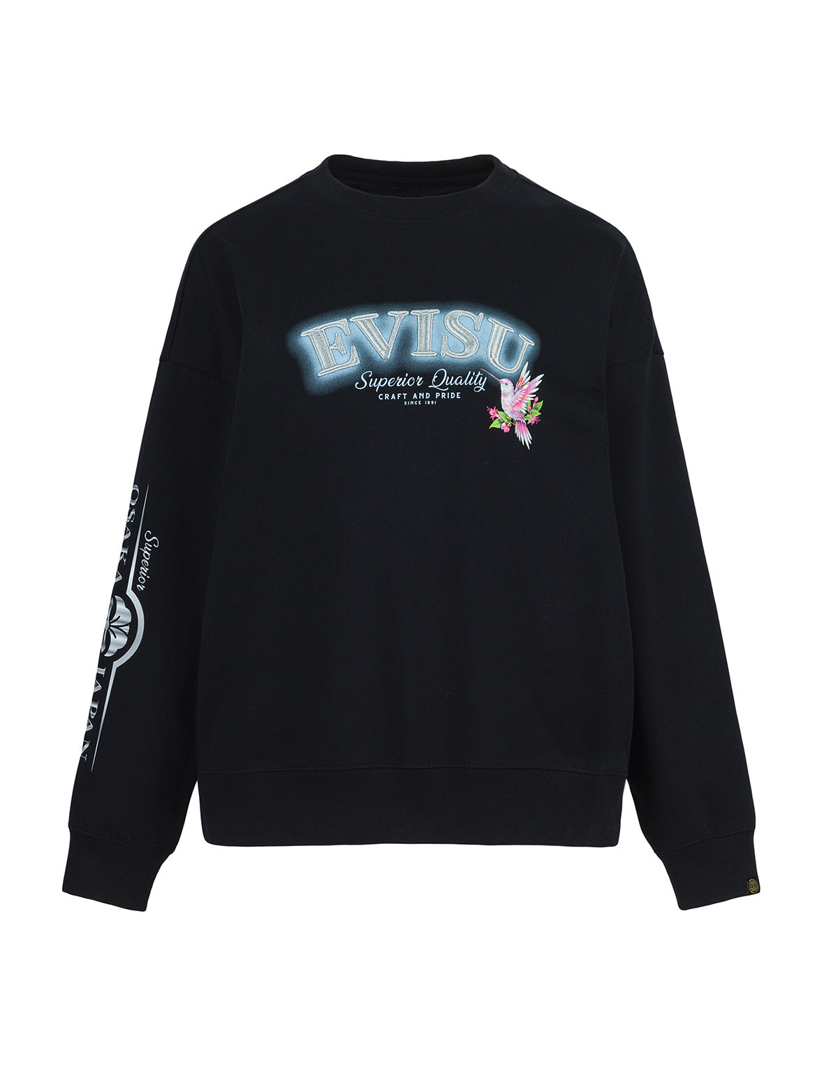 Logo Embroidery and Hummingbird Print Regular Fit T-shirt