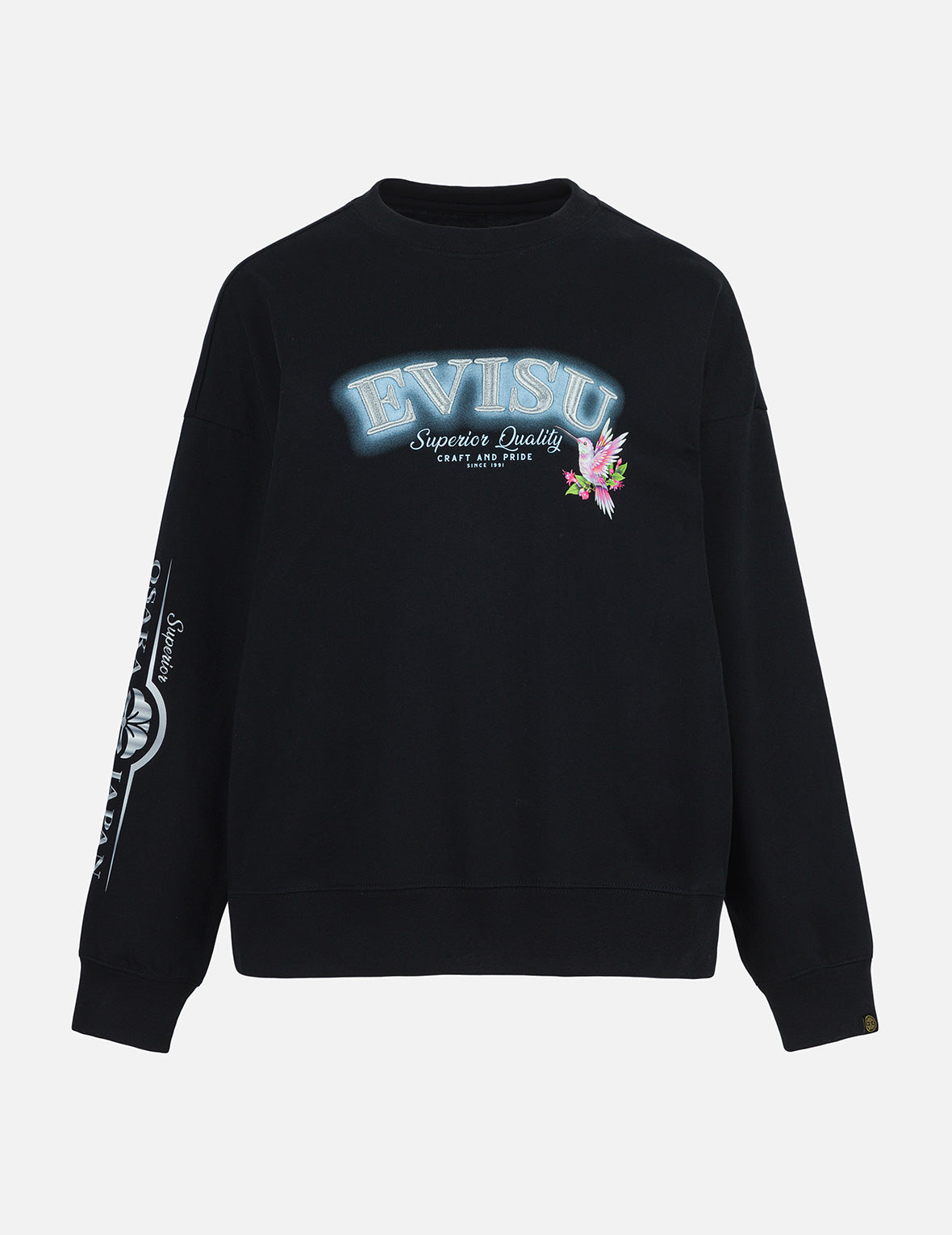 Logo Embroidery and Hummingbird Print Regular Fit T-shirt
