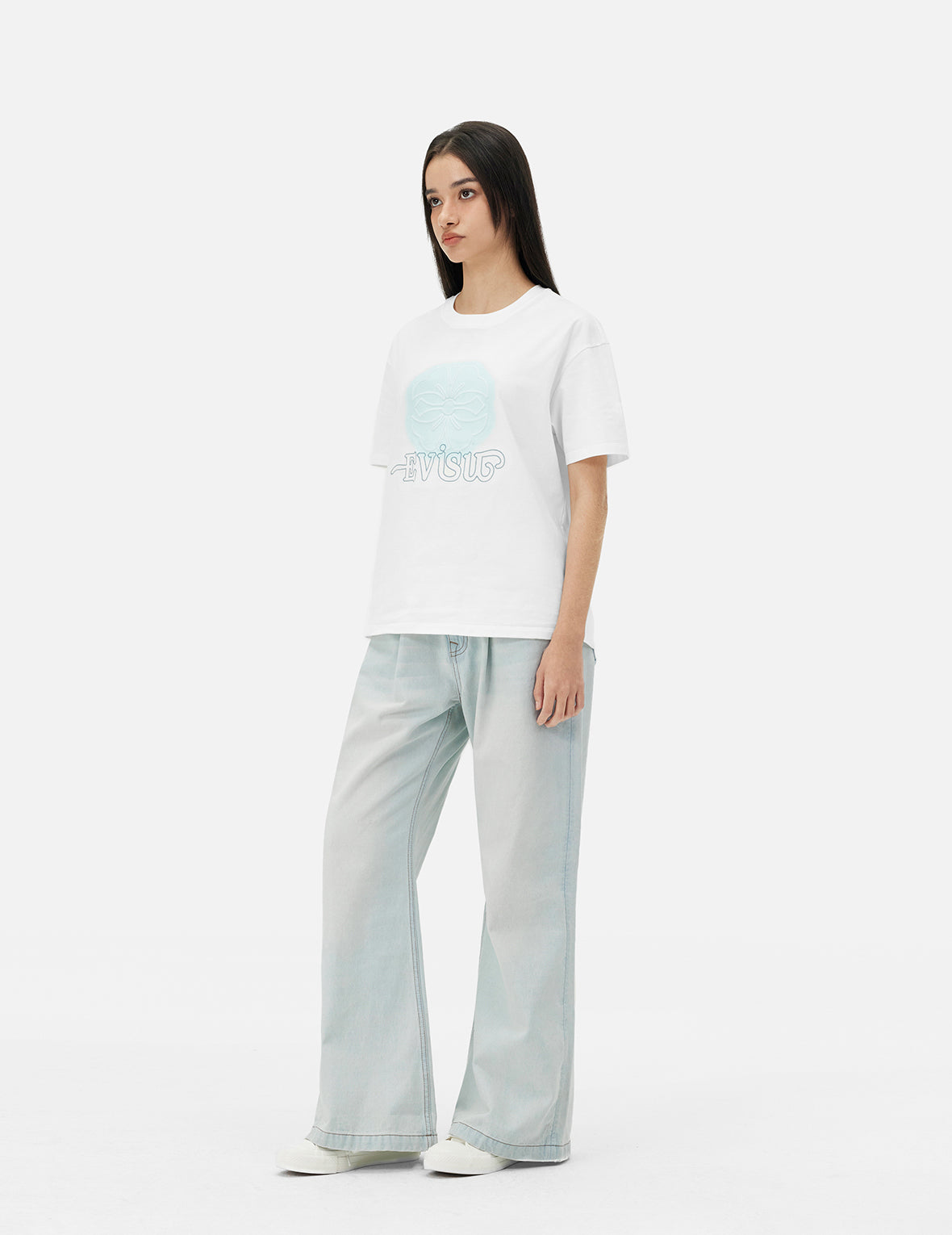 Kamon and Logo Embroidery Oversized T-shirt