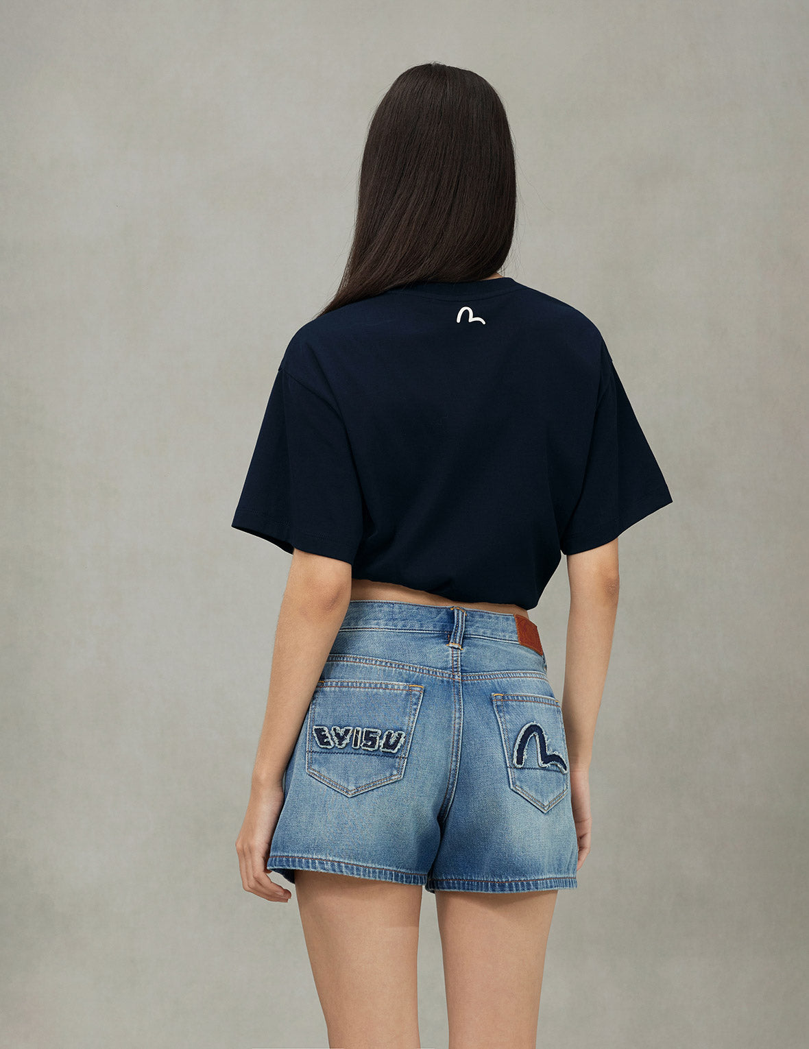 海鸥印花和商标帆绳扭纹刺绣男友款T恤