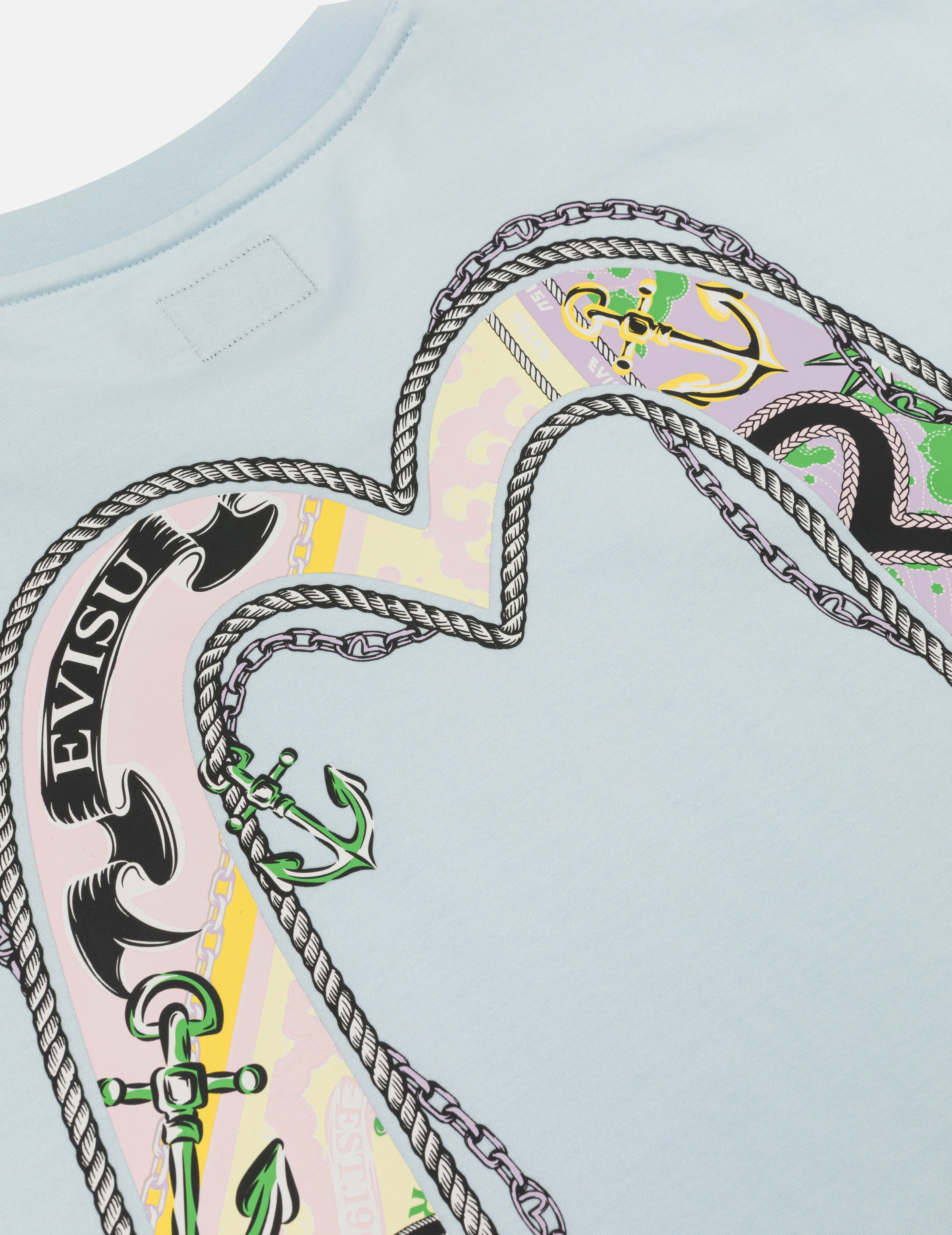 帆绳扭纹和大M船锚印花超宽版T恤