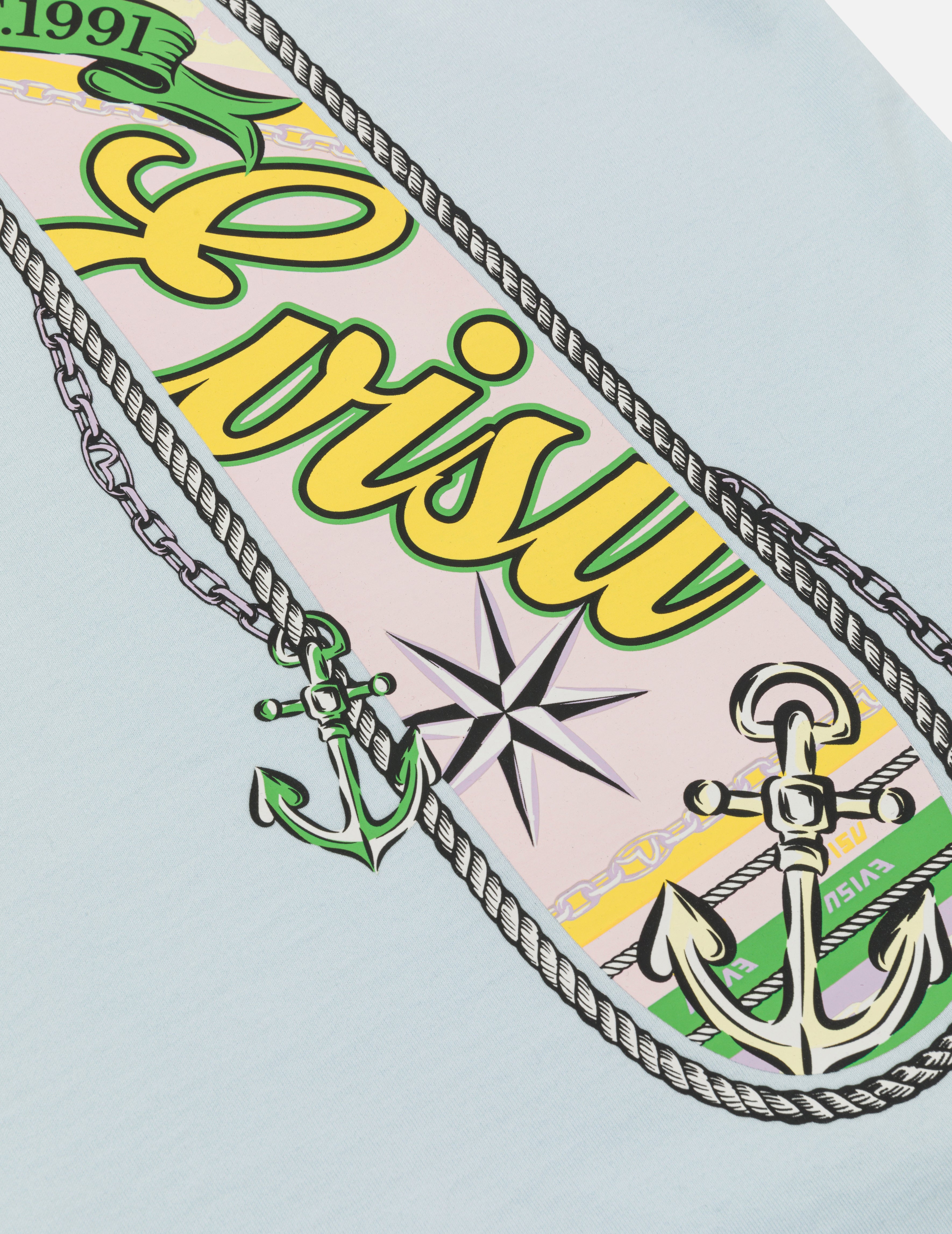 帆绳扭纹和大M船锚印花超宽版T恤