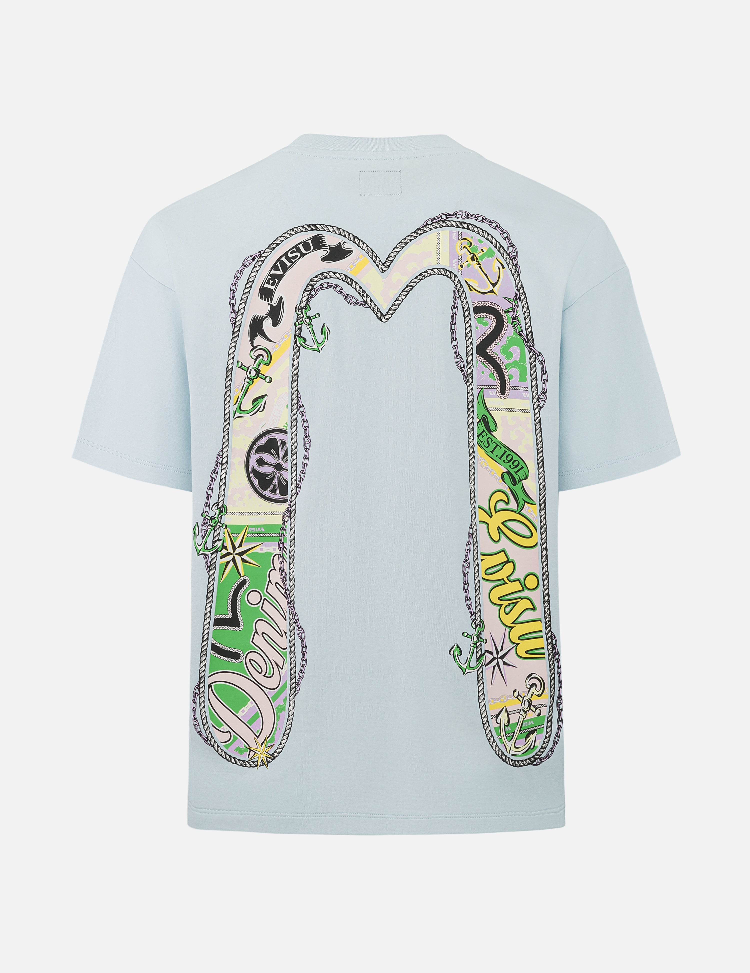 帆绳扭纹和大M船锚印花超宽版T恤