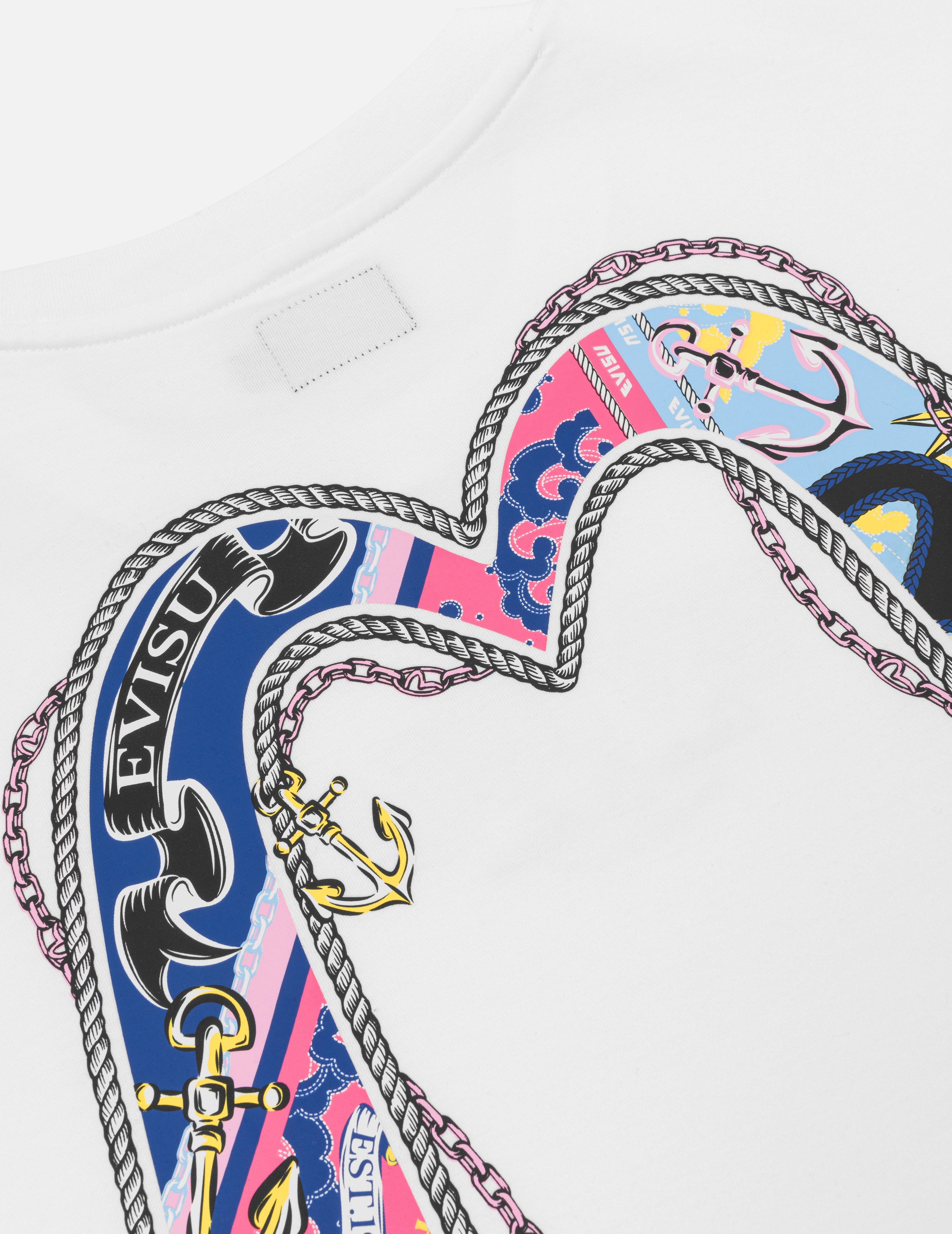 帆绳扭纹和大M船锚印花超宽版T恤