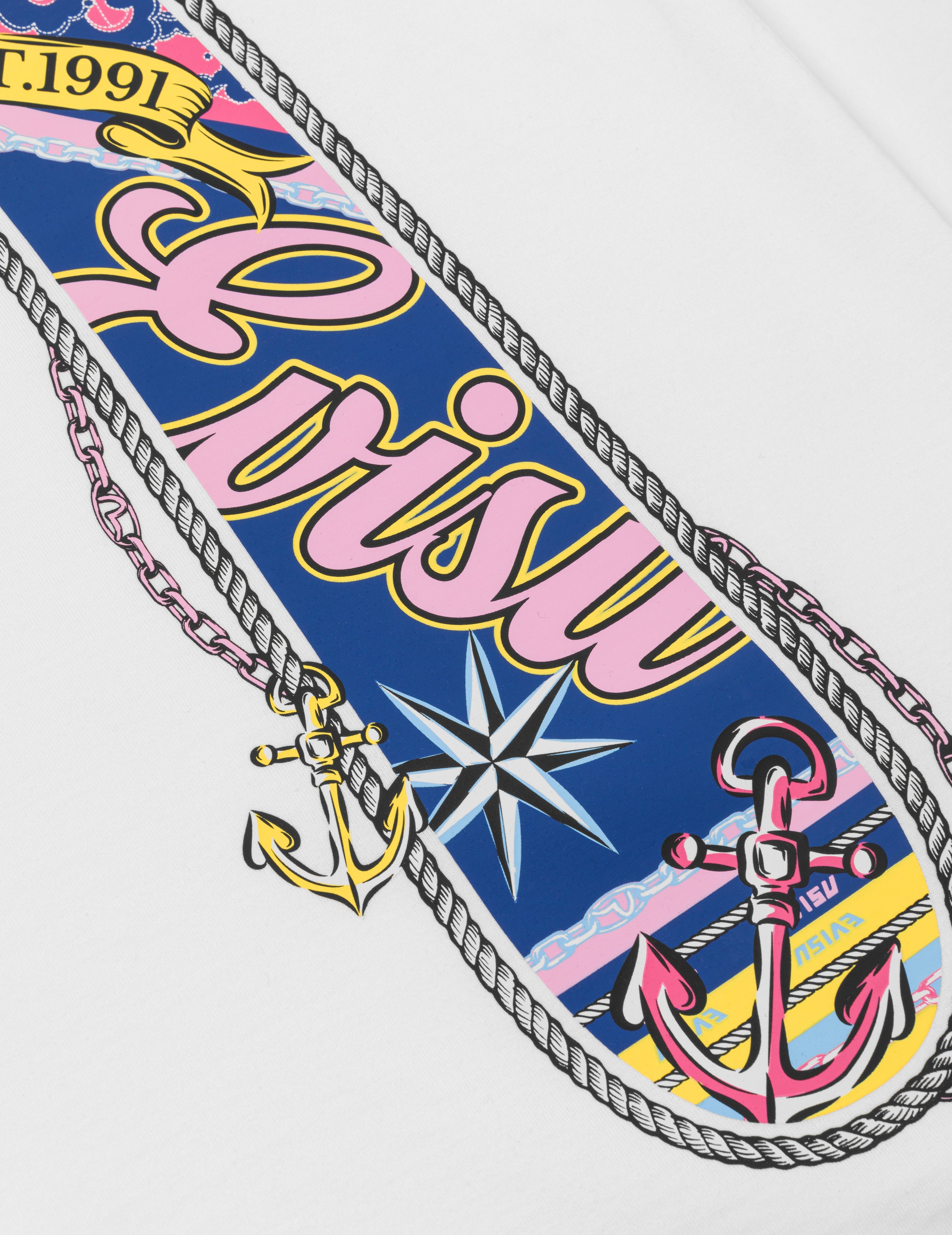 帆绳扭纹和大M船锚印花超宽版T恤