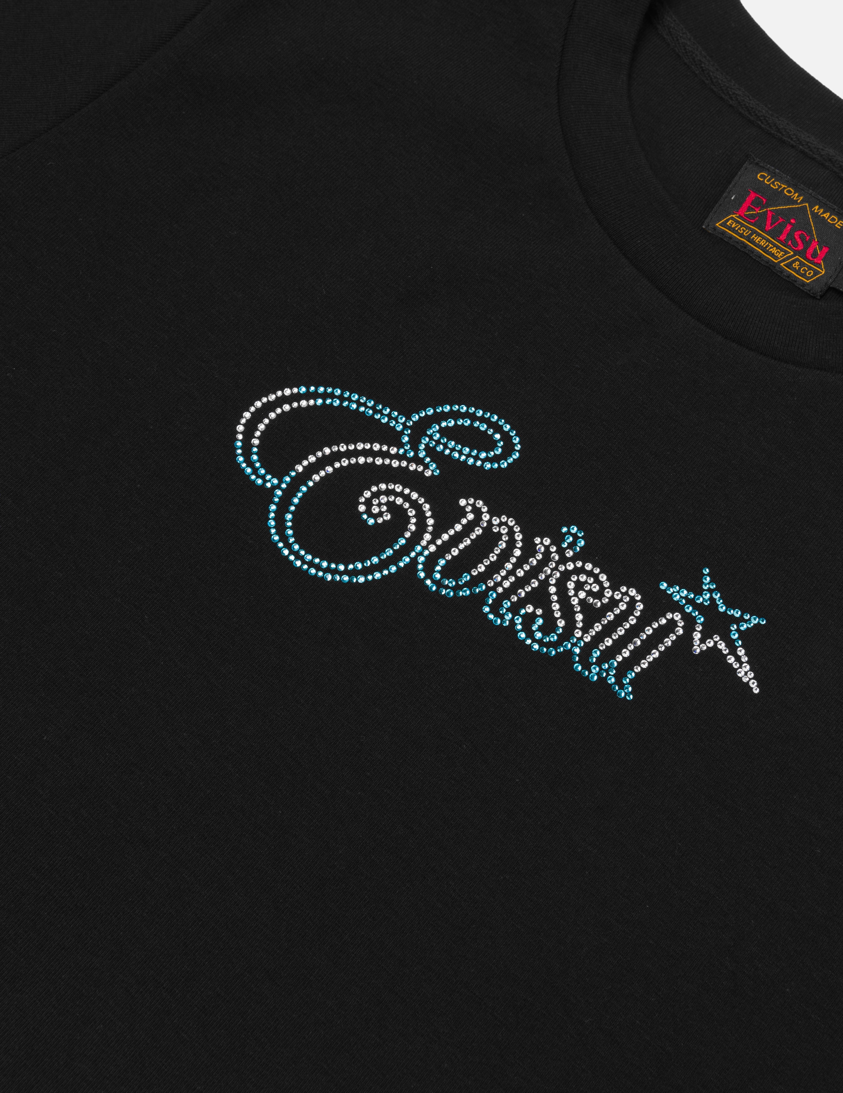 Logo and Starfish Rhinestone Slim Fit T-Shirt