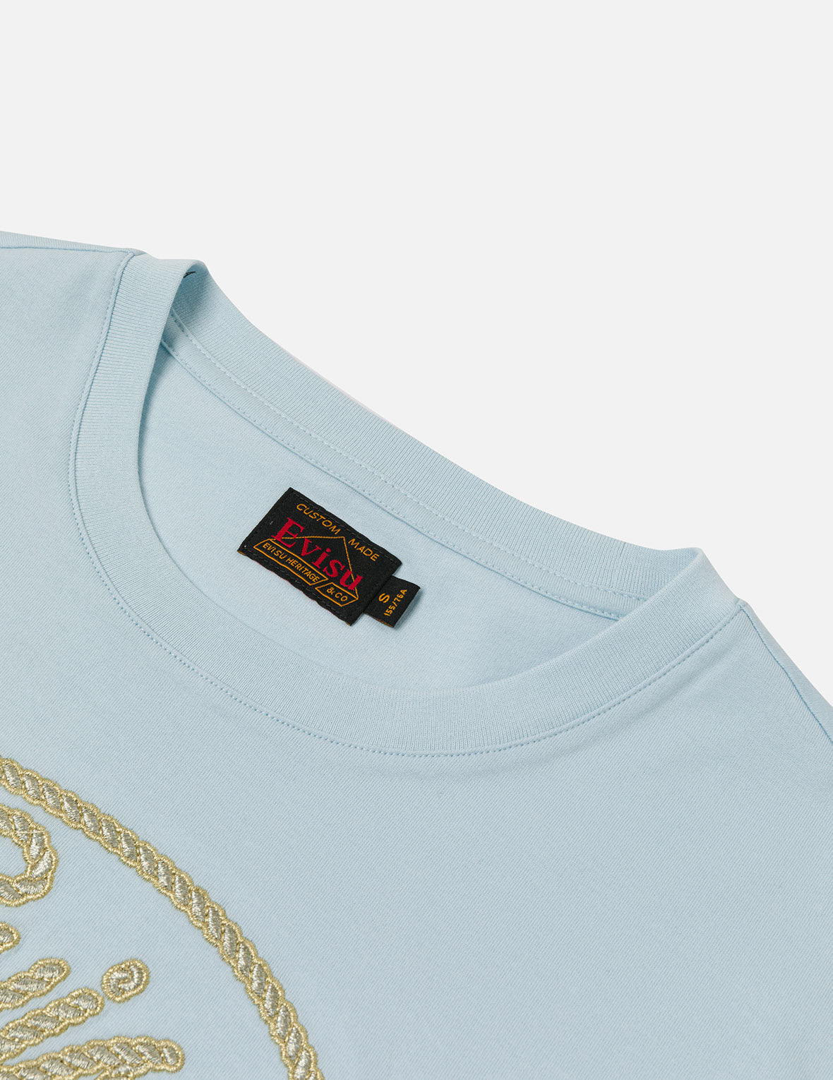 帆绳扭纹商标和船锚刺绣短款T恤