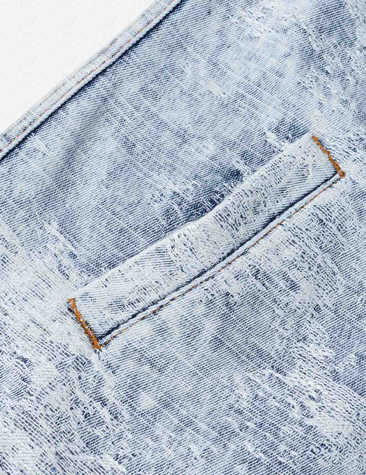 Detachable Distressed Denim Bomber Jacket