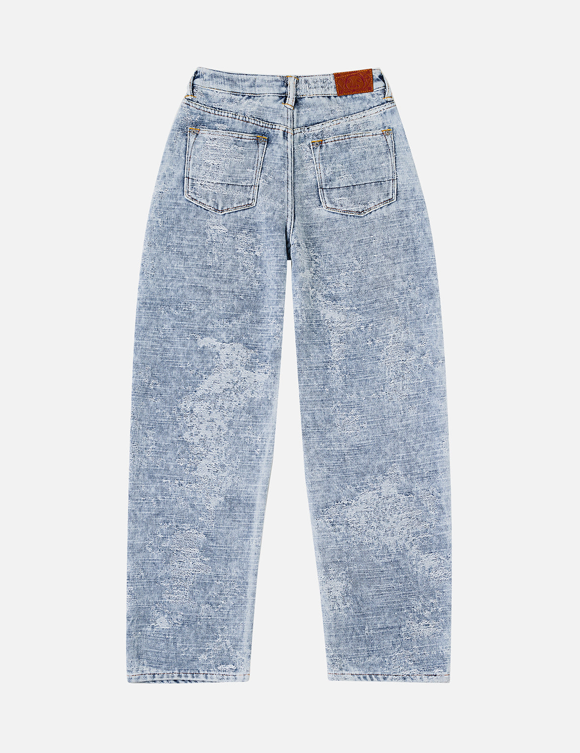 做旧海鷗弯刀牛仔裤