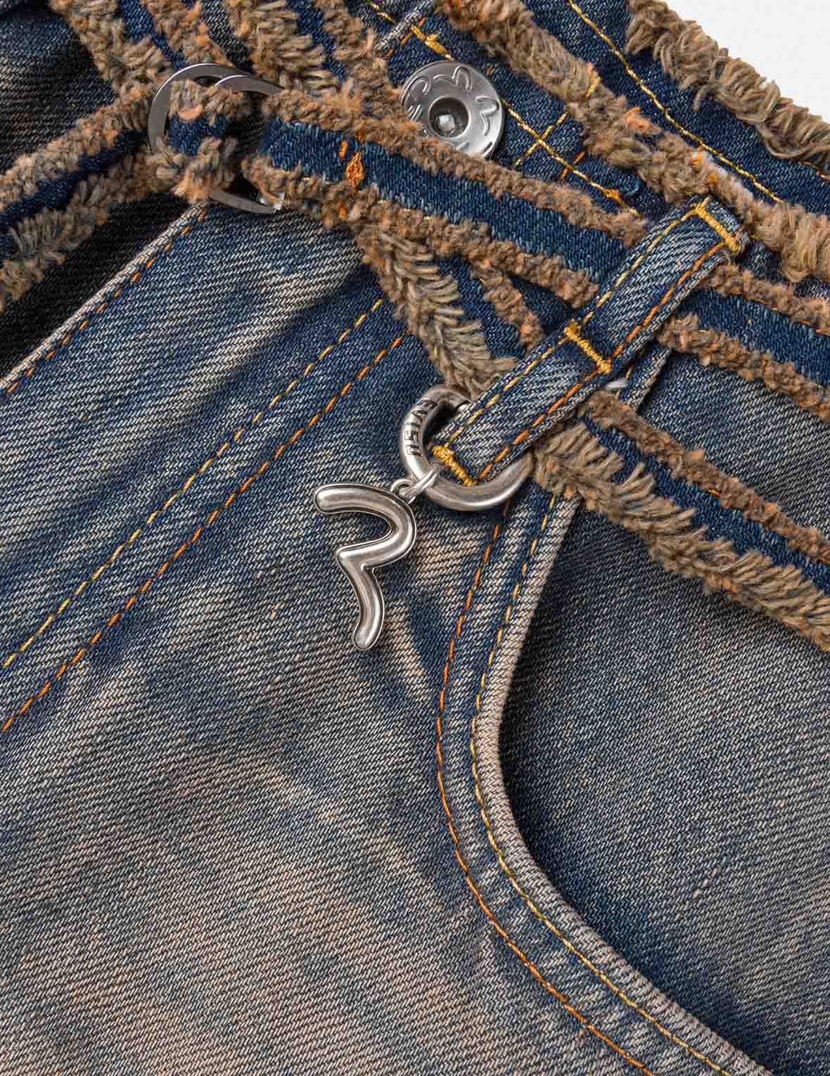 Two Tone Pleated Denim Skirts
