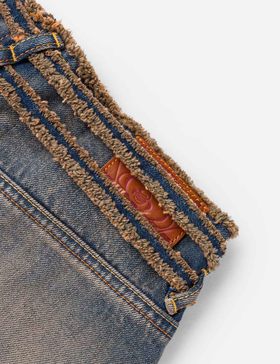 Two Tone Pleated Denim Skirts