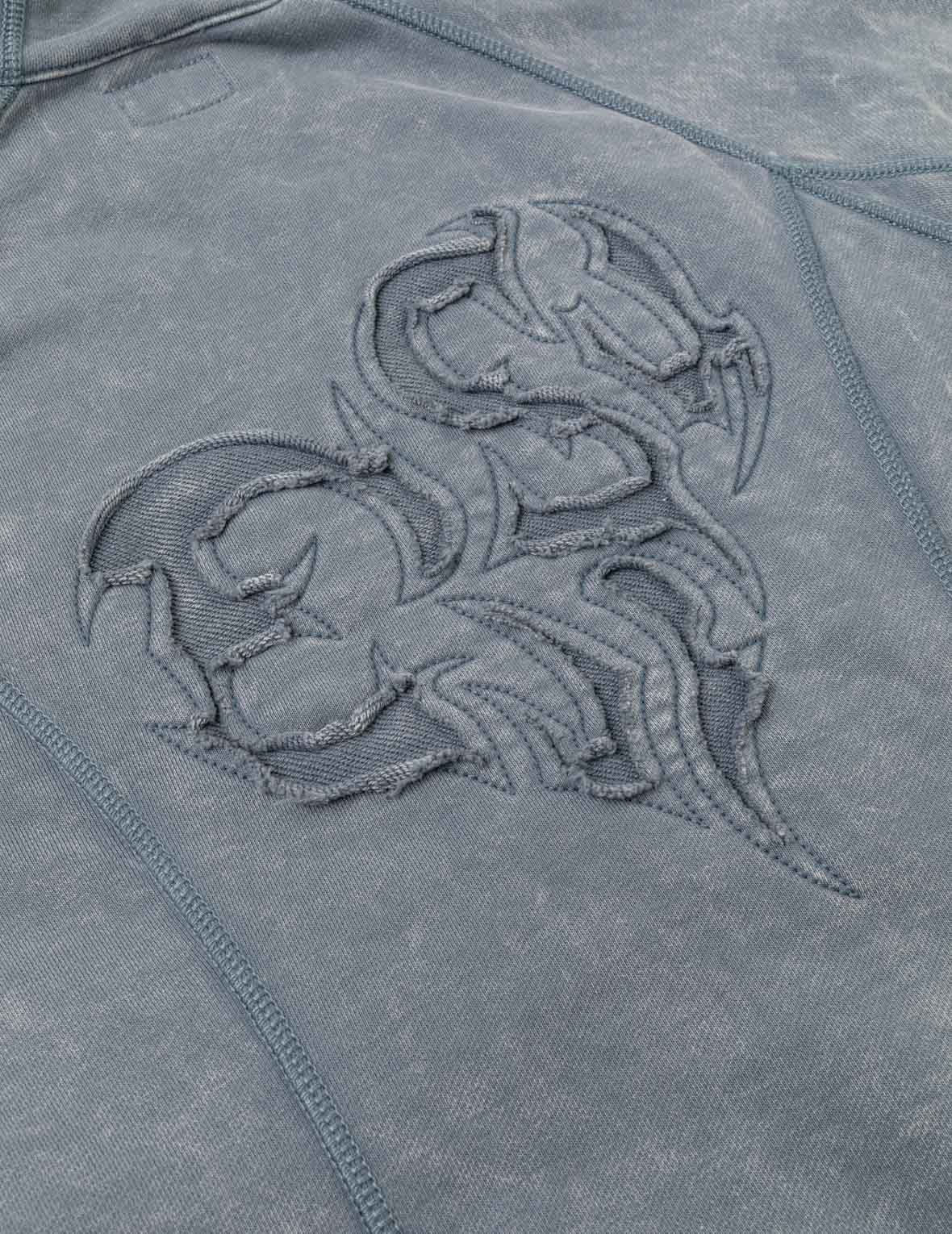 Reversed Fabric Cropped Hoodie