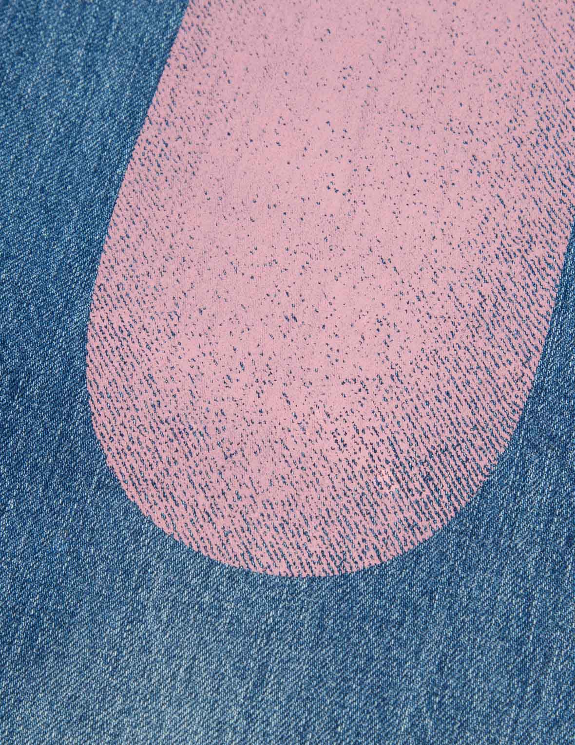 大M印花阔脚牛仔裤 #2000