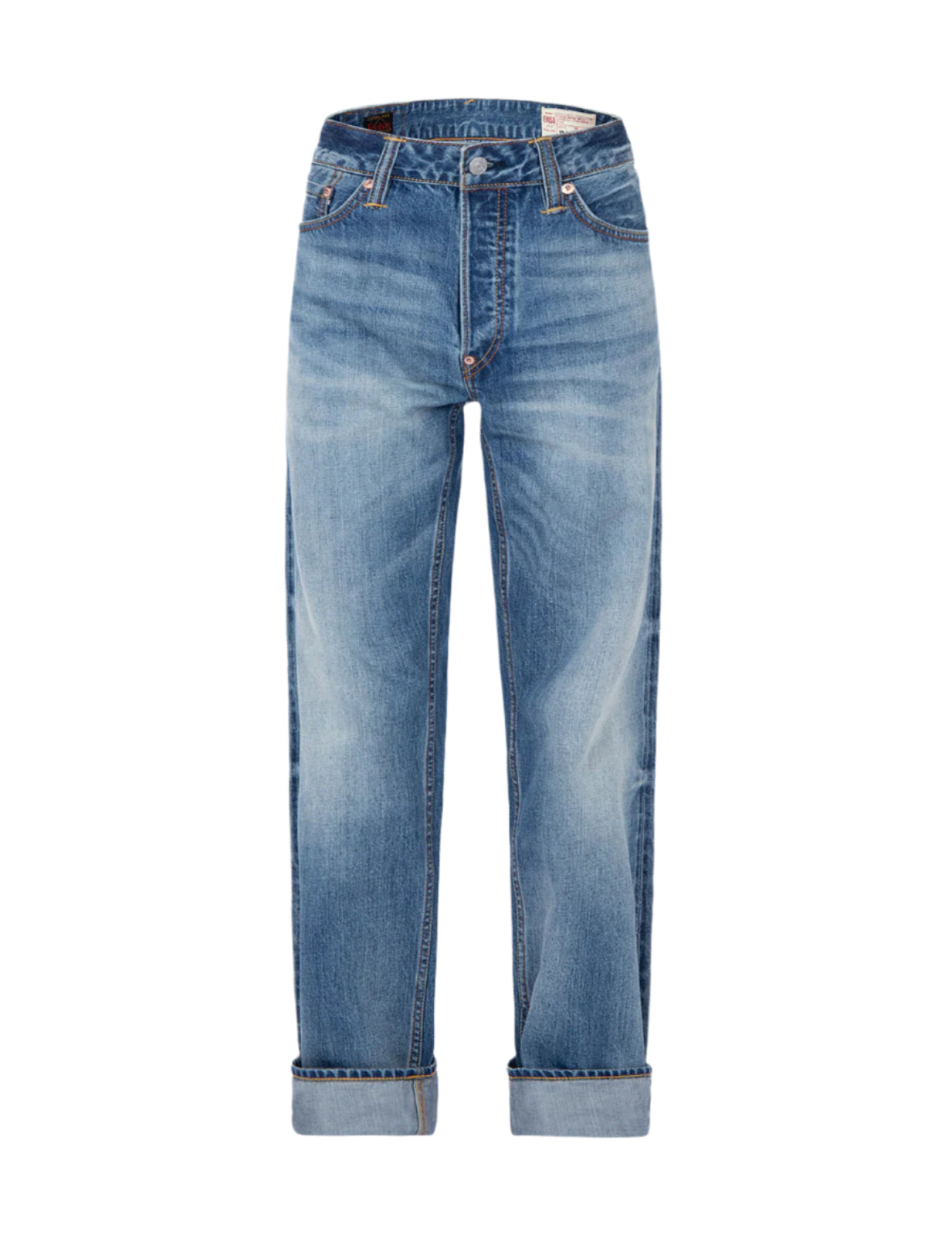 大M印花阔脚牛仔裤 #2000