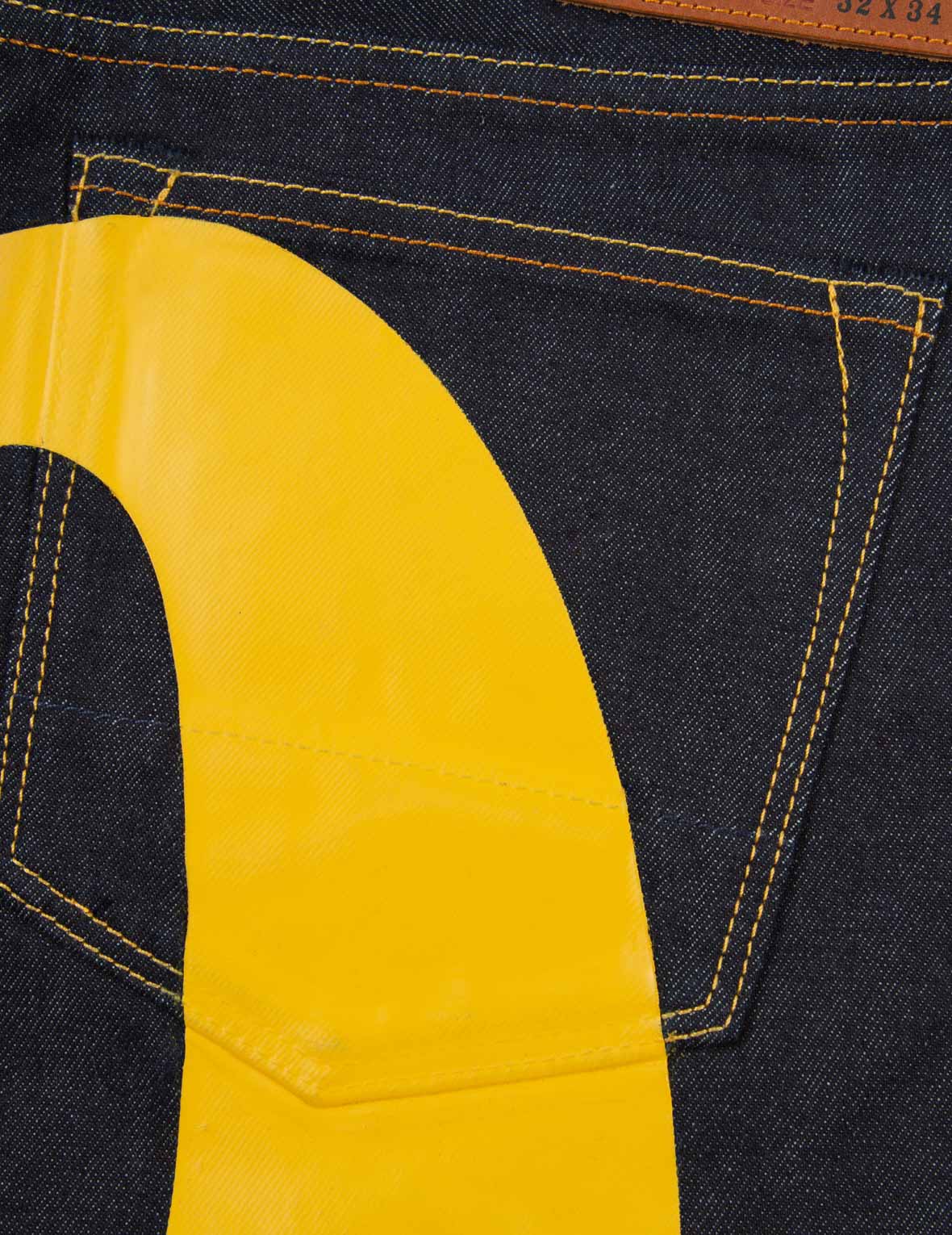 大M印花阔脚牛仔裤 #2000