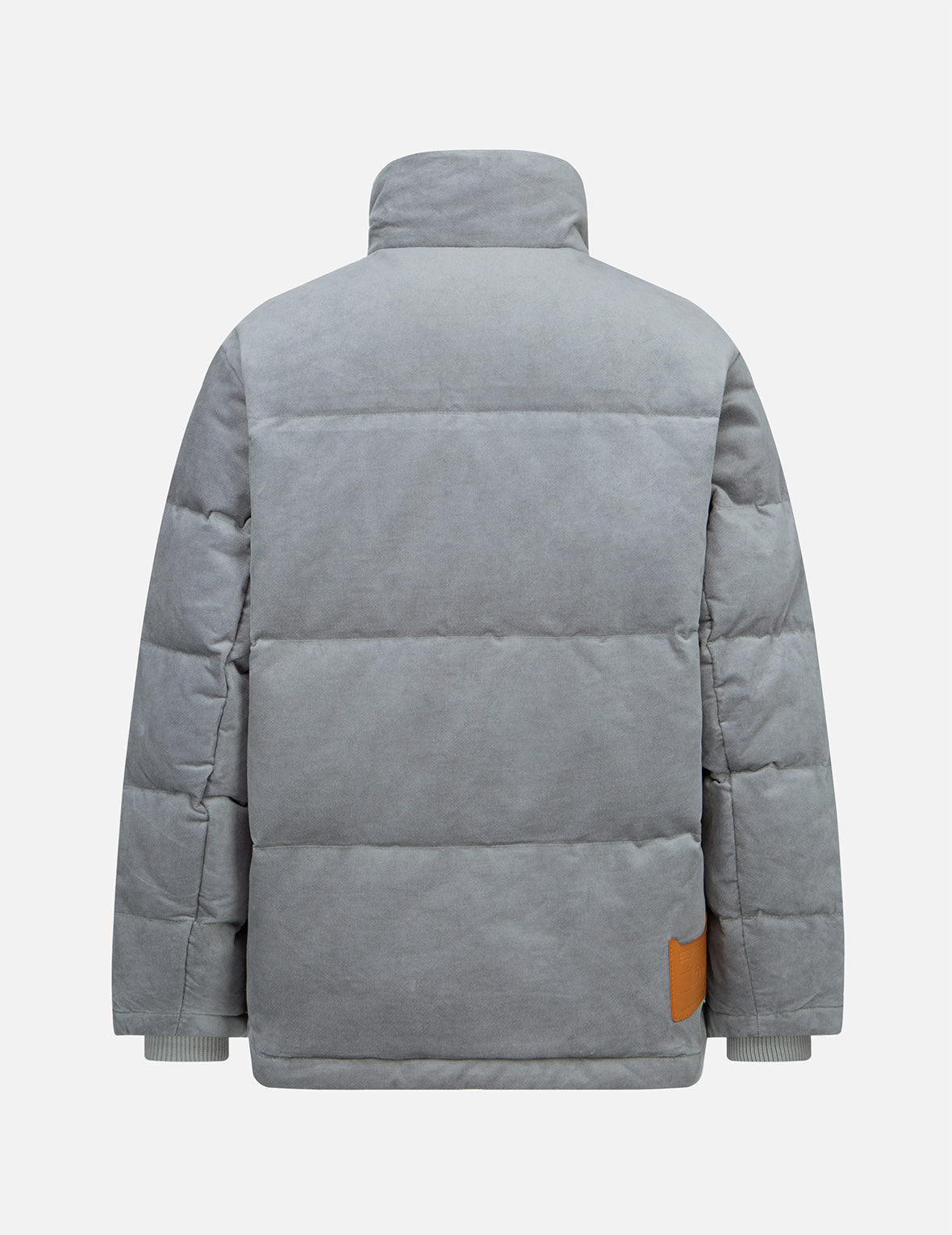 Seagull and Slogan Embroidered Velvet Down Jacket