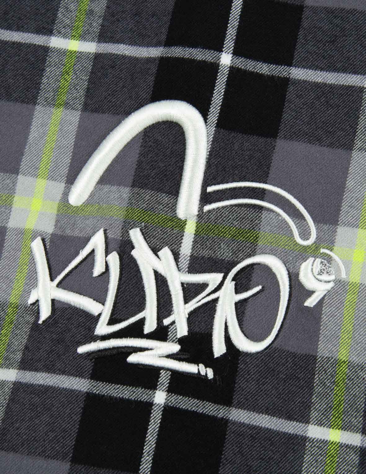 拼接翻盖口袋格纹衬衫