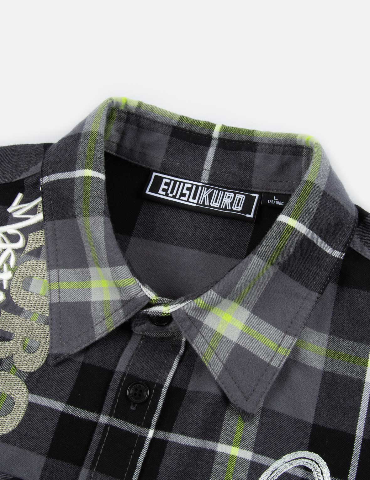 拼接翻盖口袋格纹衬衫