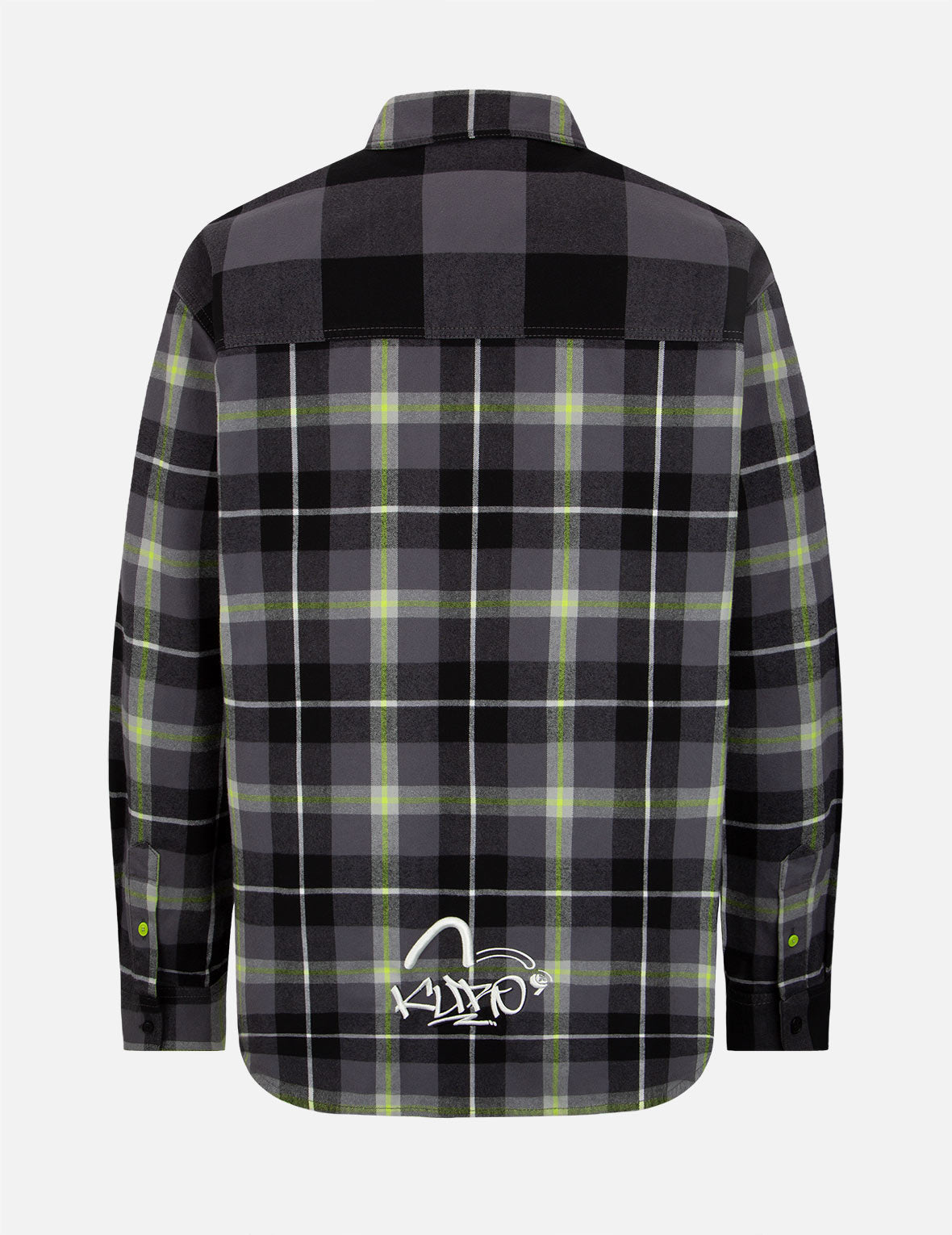 拼接翻盖口袋格纹衬衫