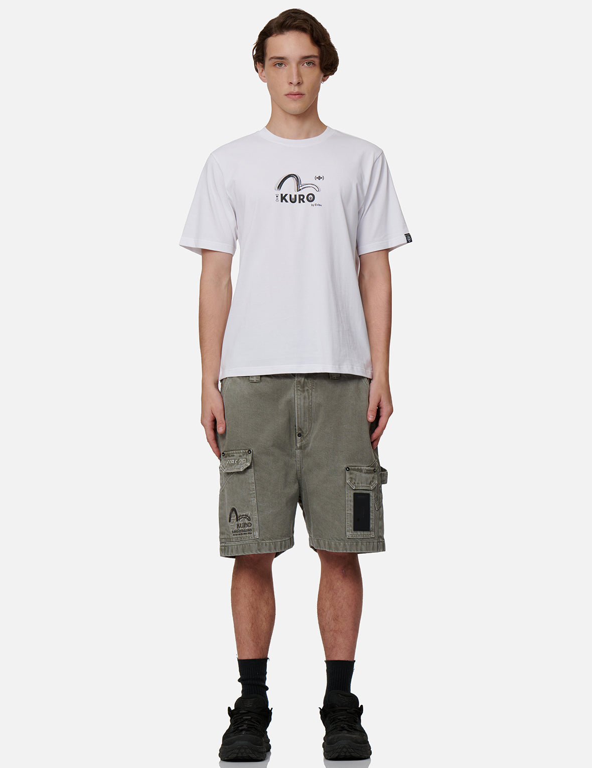 Brush Camouflage Effect Seagull Print T-shirt
