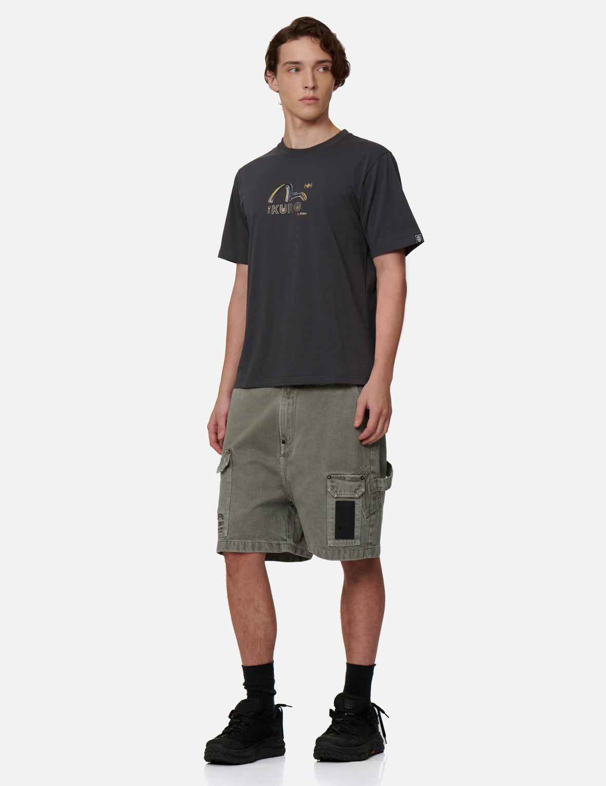 Brush Camouflage Effect Seagull Print T-shirt