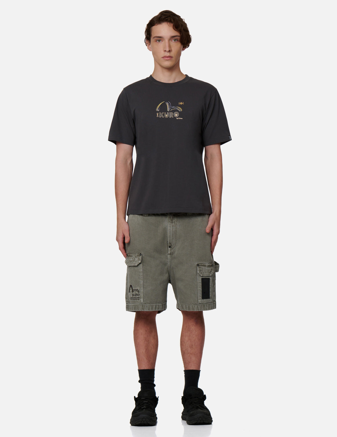 Brush Camouflage Effect Seagull Print T-shirt