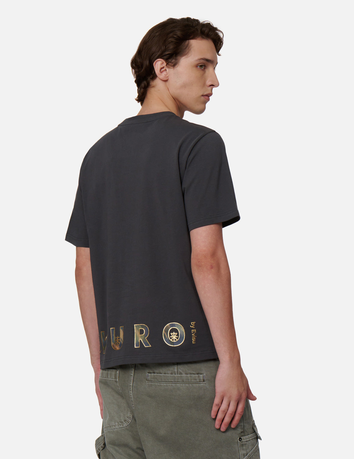 Brush Camouflage Effect Seagull Print T-shirt