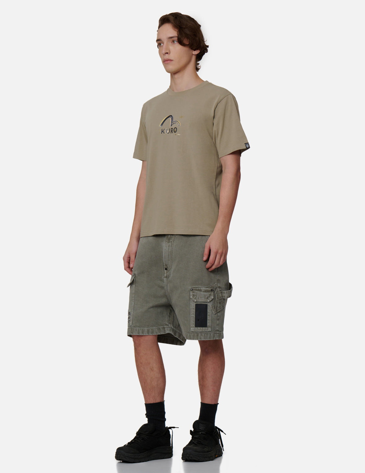 Brush Camouflage Effect Seagull Print T-shirt