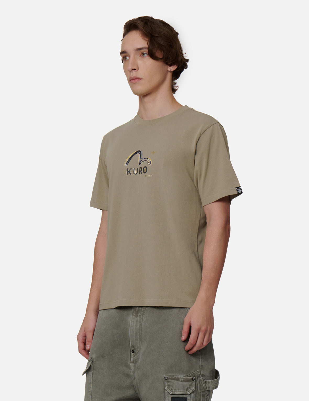 Brush Camouflage Effect Seagull Print T-shirt