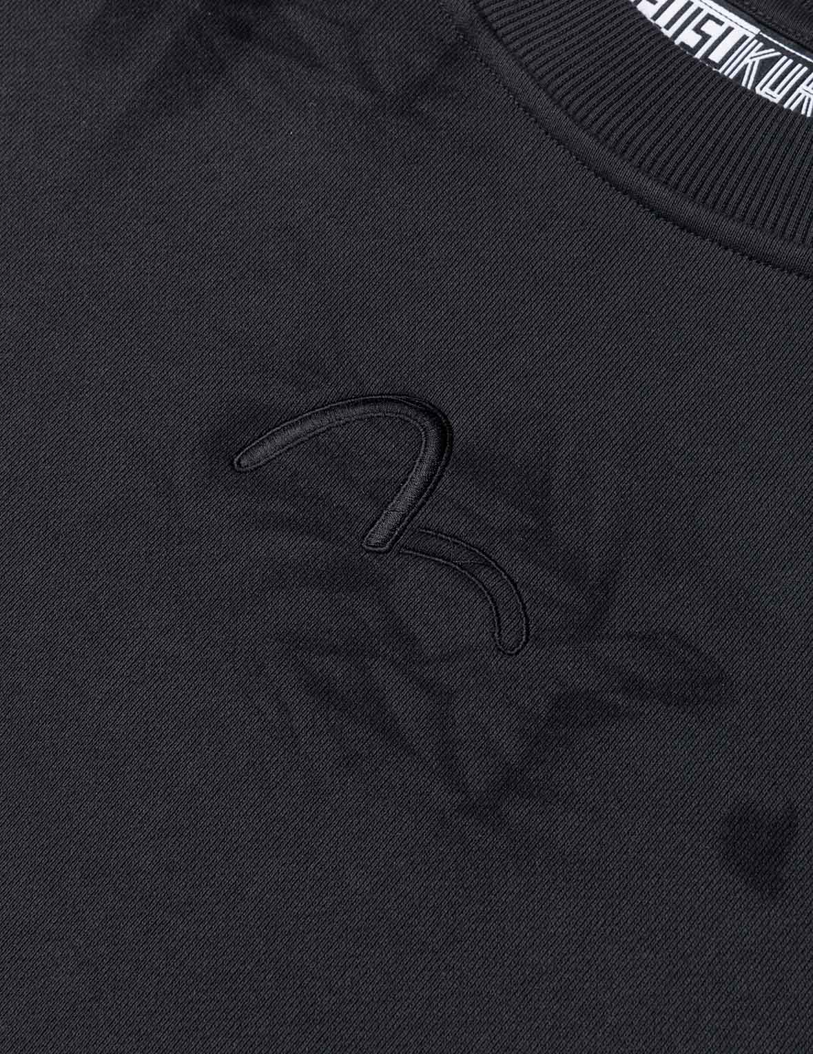 Allover Crinkle Logo Print Regular Fit Sweatshirt