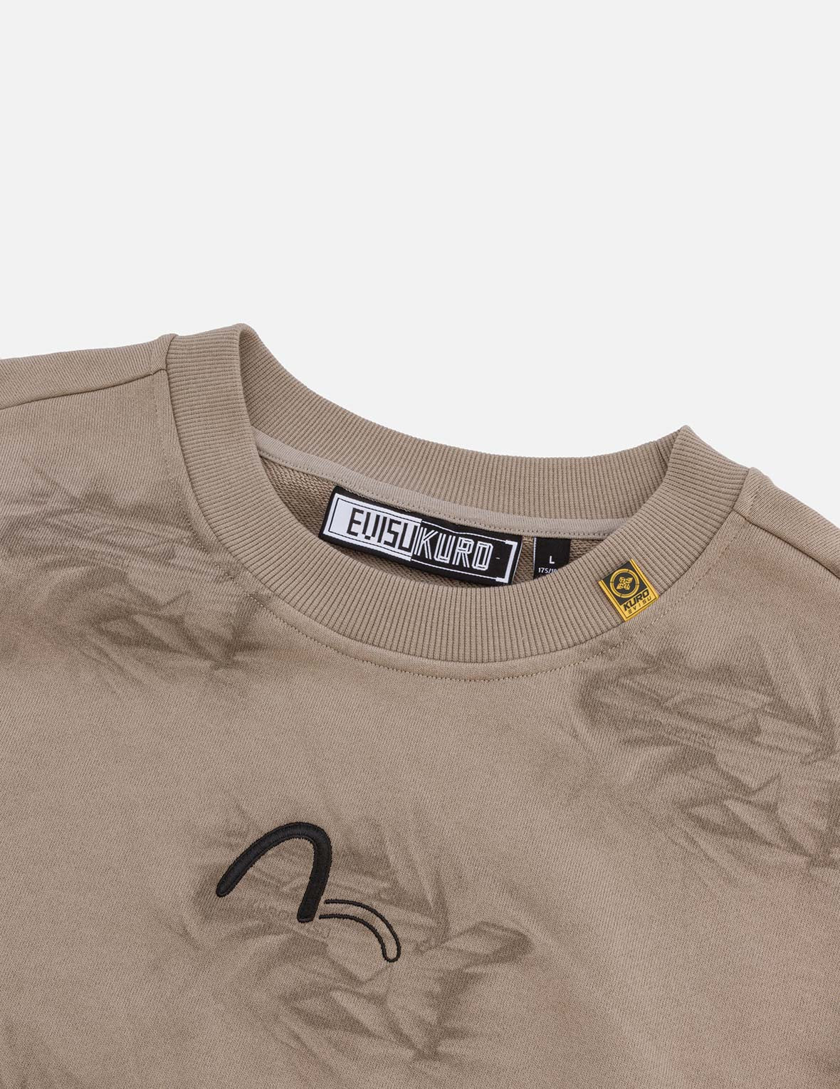 Allover Crinkle Logo Print Regular Fit Sweatshirt