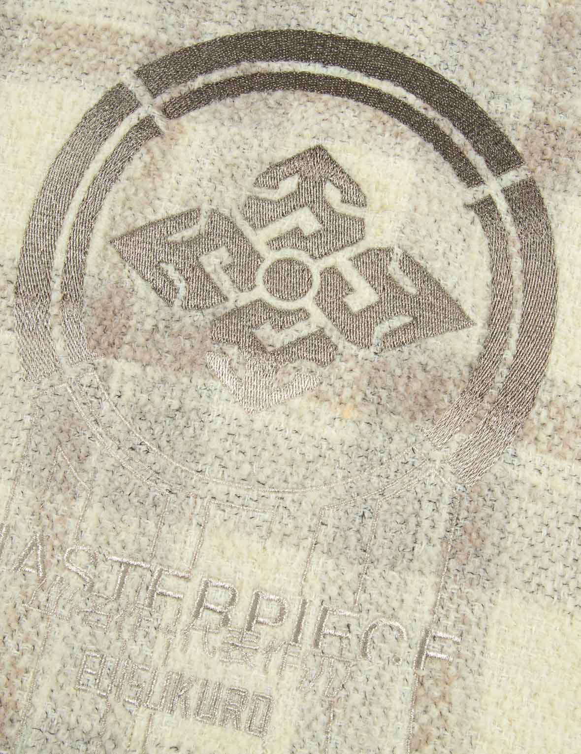 渐变家花刺绣格纹衬衫式夹克
