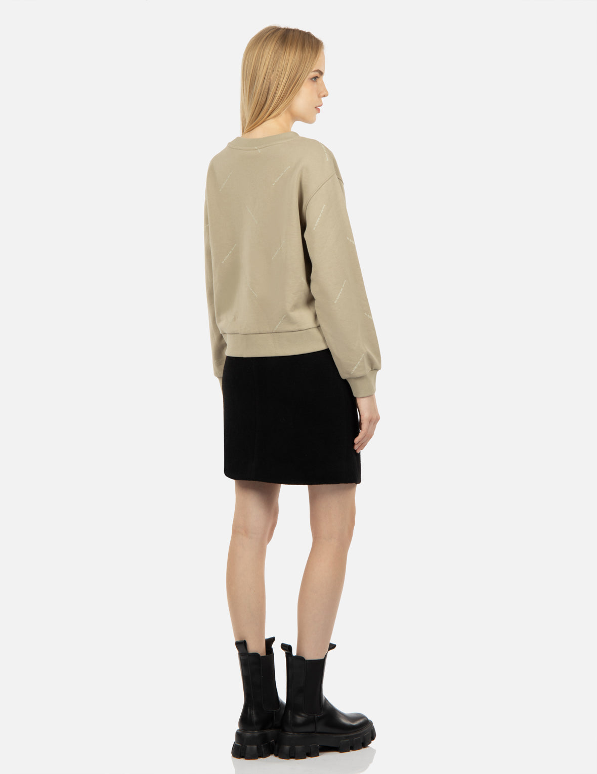 Slogan Embroidered Waistband Skirt