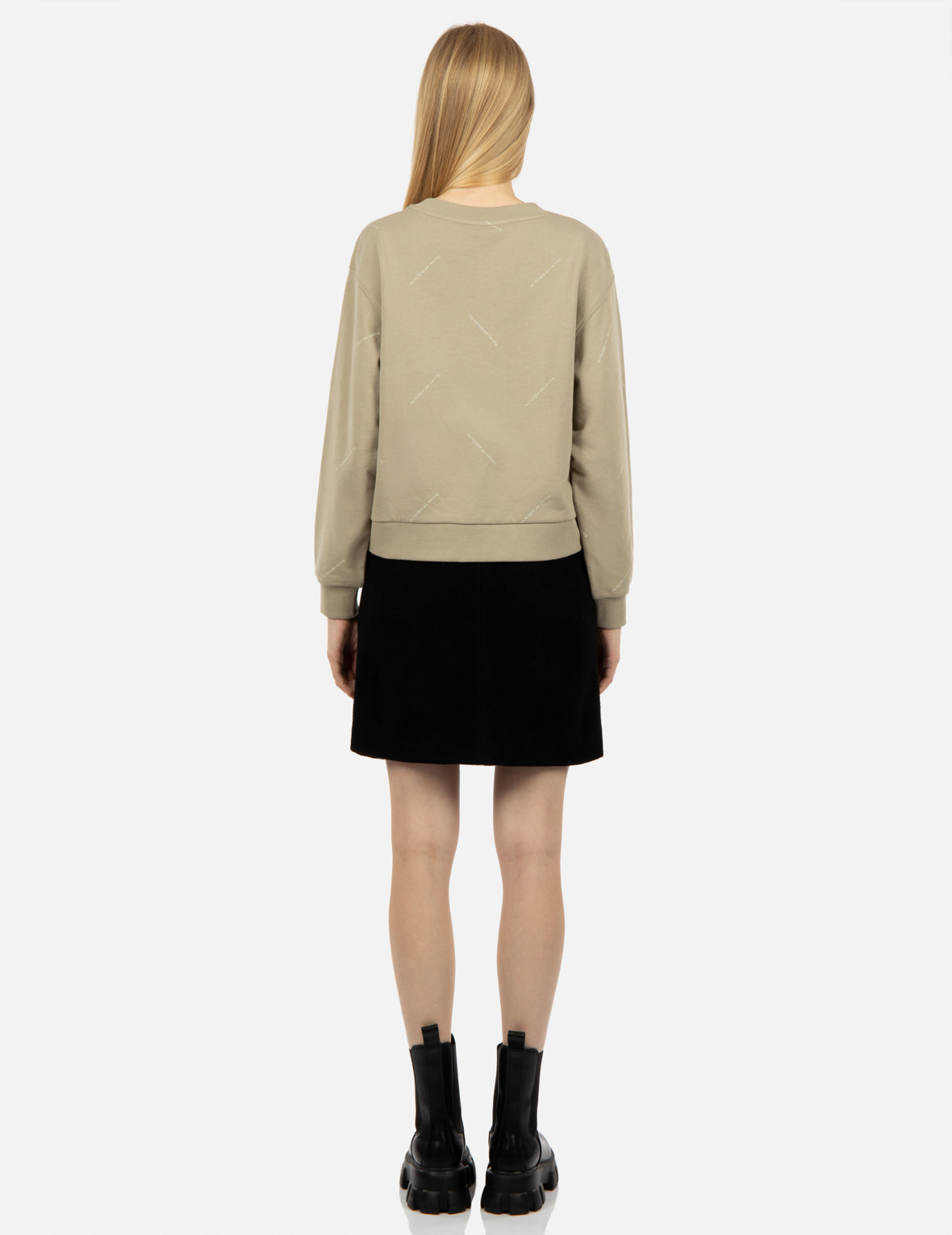Slogan Embroidered Waistband Skirt