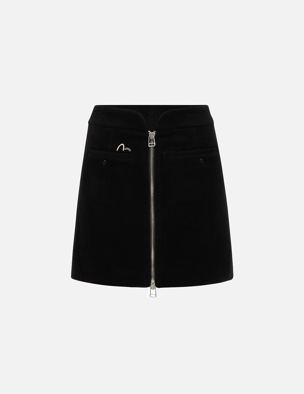 Slogan Embroidered Waistband Skirt