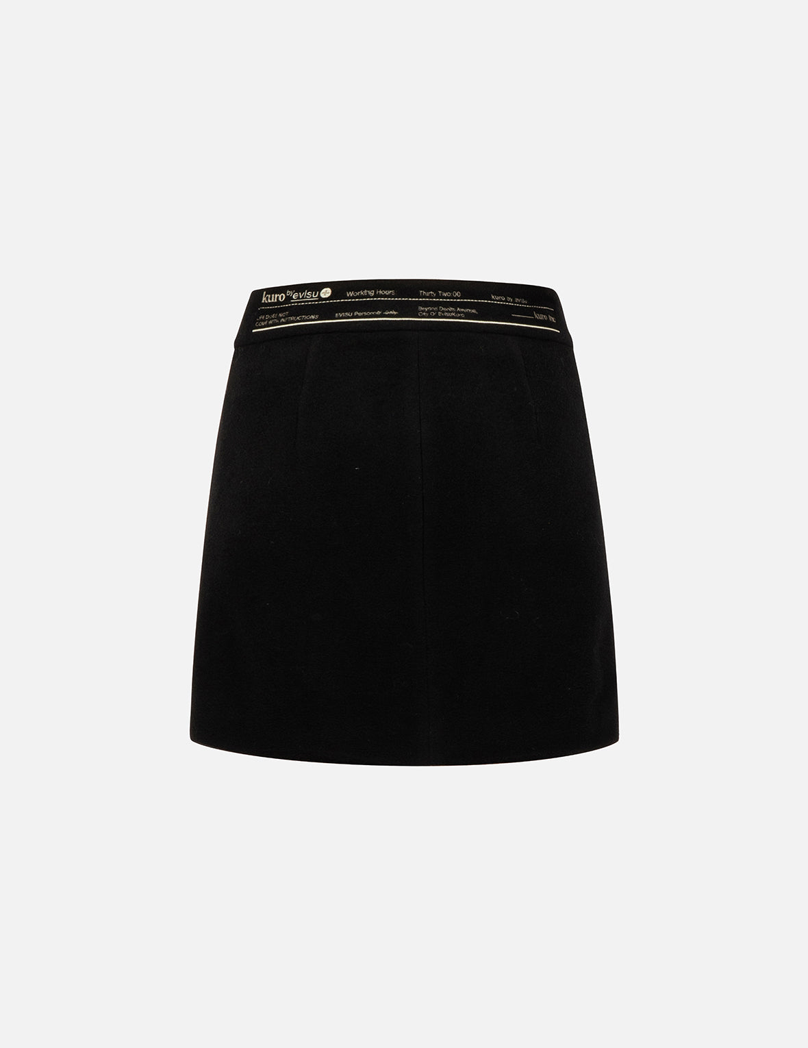 Slogan Embroidered Waistband Skirt
