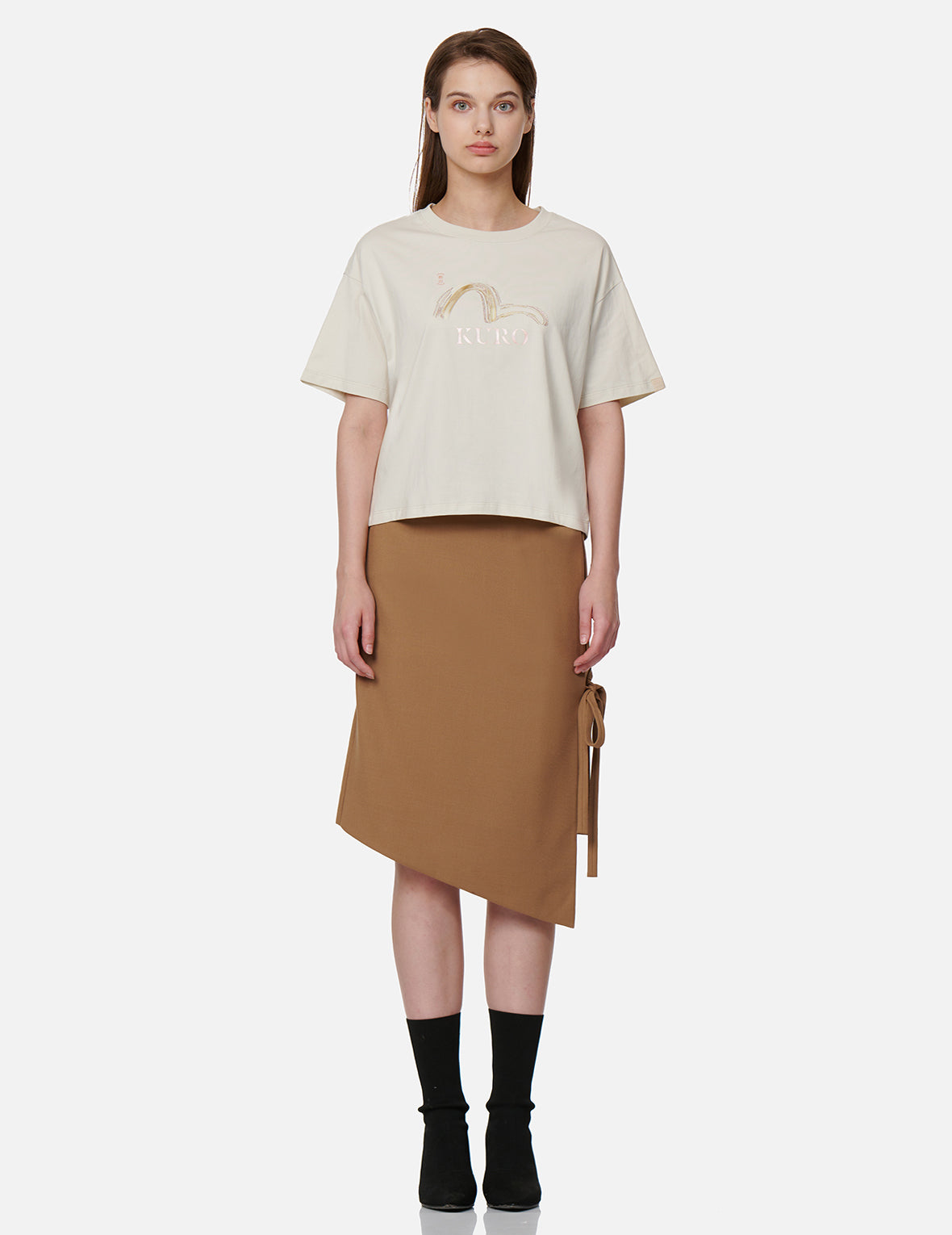 不对称裹身半身裙