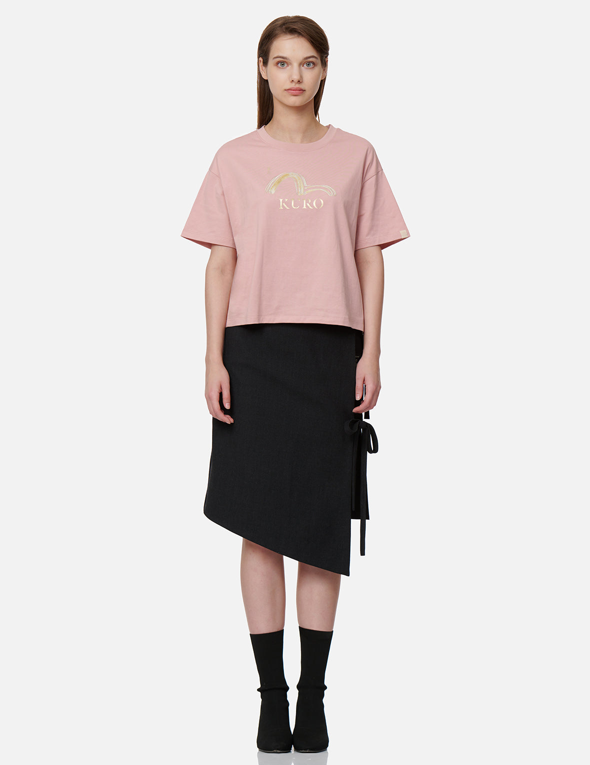 不对称裹身半身裙