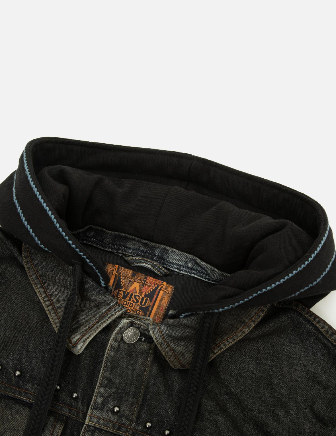 Ethnic-inspired Wheel of Wisdom Print and Embroidery Relax Fit Denim Jacket