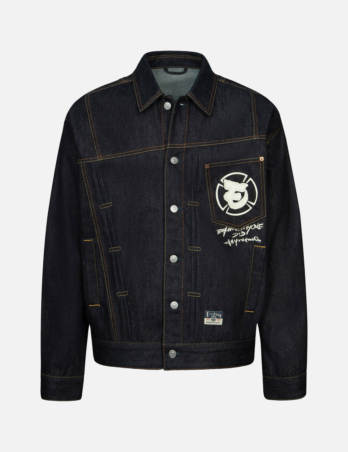 Ninja Godhead Print Loose Fit Deconstructive Denim Jacket
