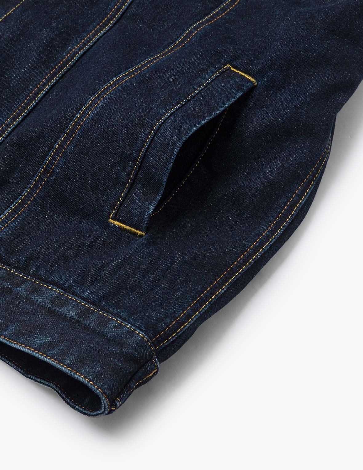 Ninja Daruma Embroidery Regular Fit Padded Denim Jacket