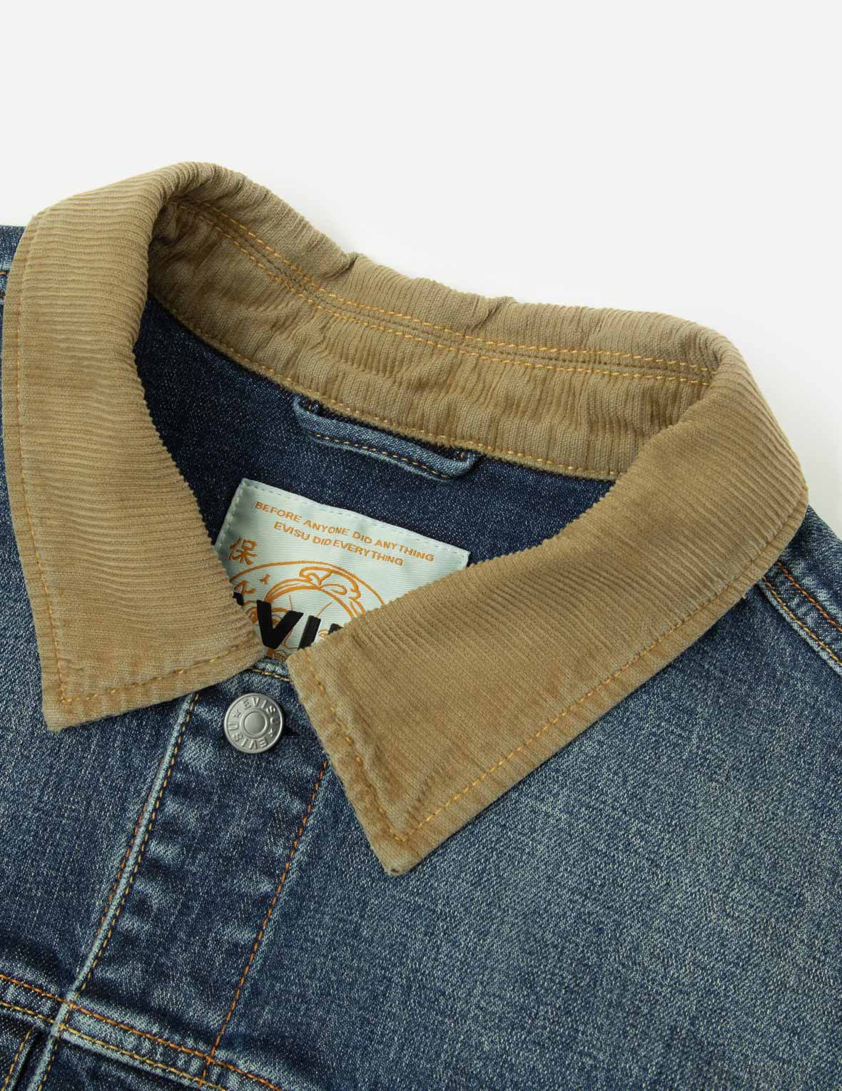 海神刺绣宽版牛仔外套