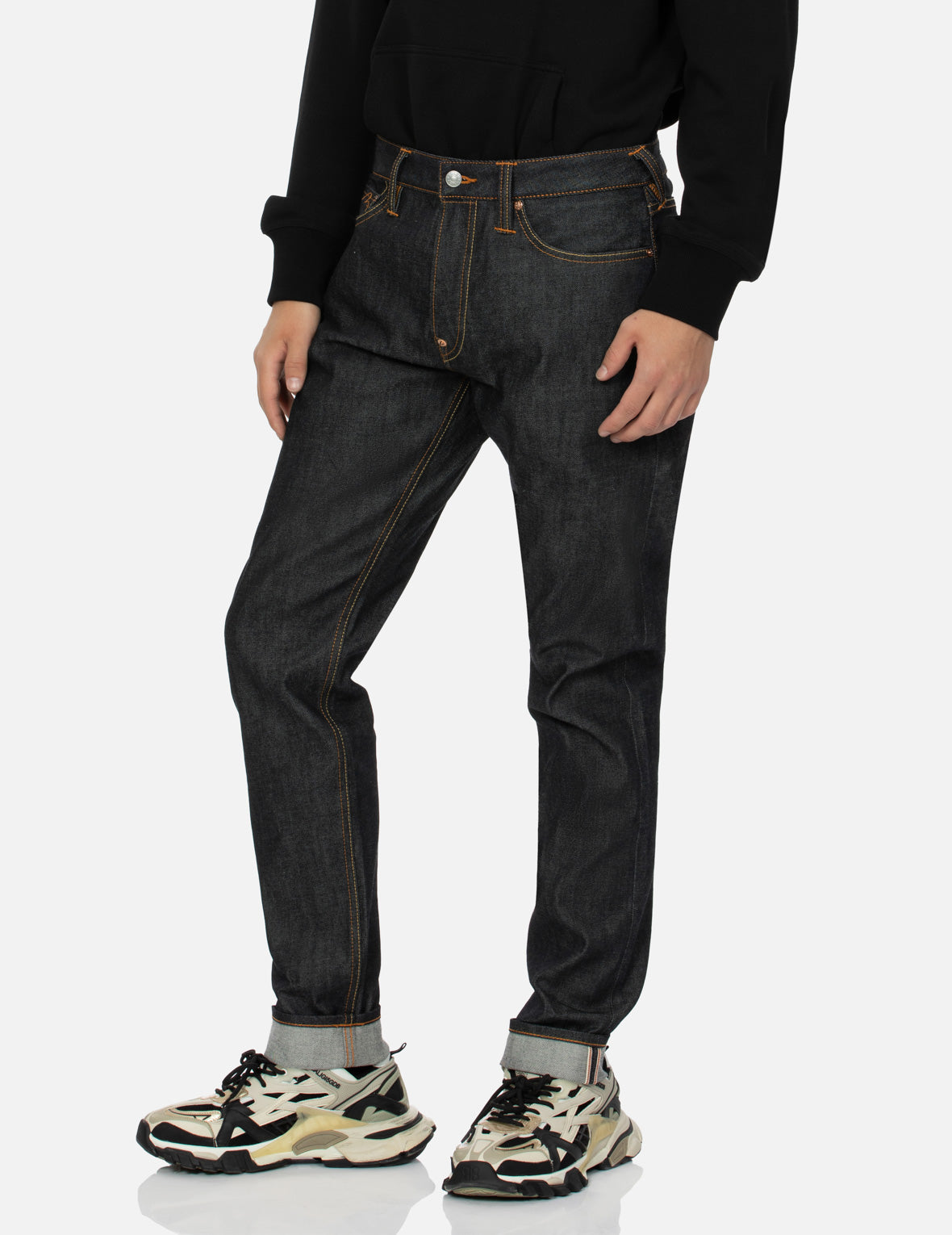 佛头和家花大M印花窄脚牛仔裤 #2017