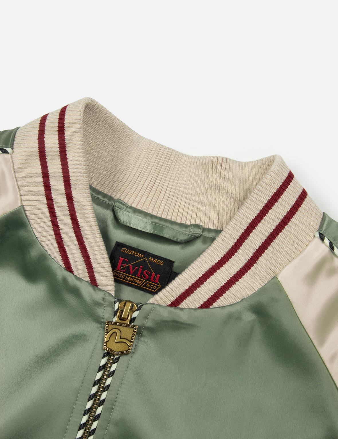 Kamon Brocade Appliqué and Carp Embrodiery Relax Fit Souvenir Jacket