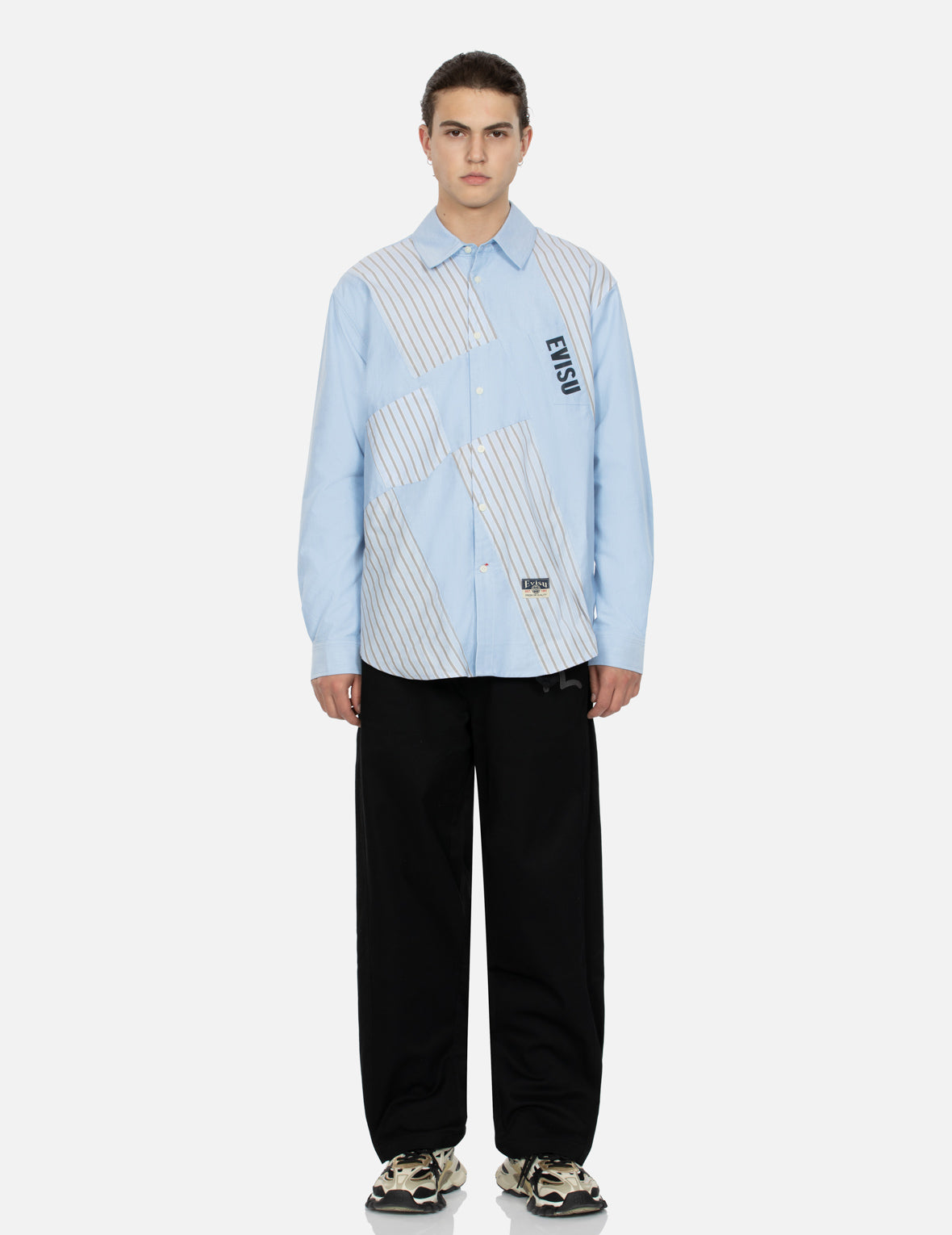 Wheel of Wisdom and Logo Print Relax Fit Deconstructive Shirt