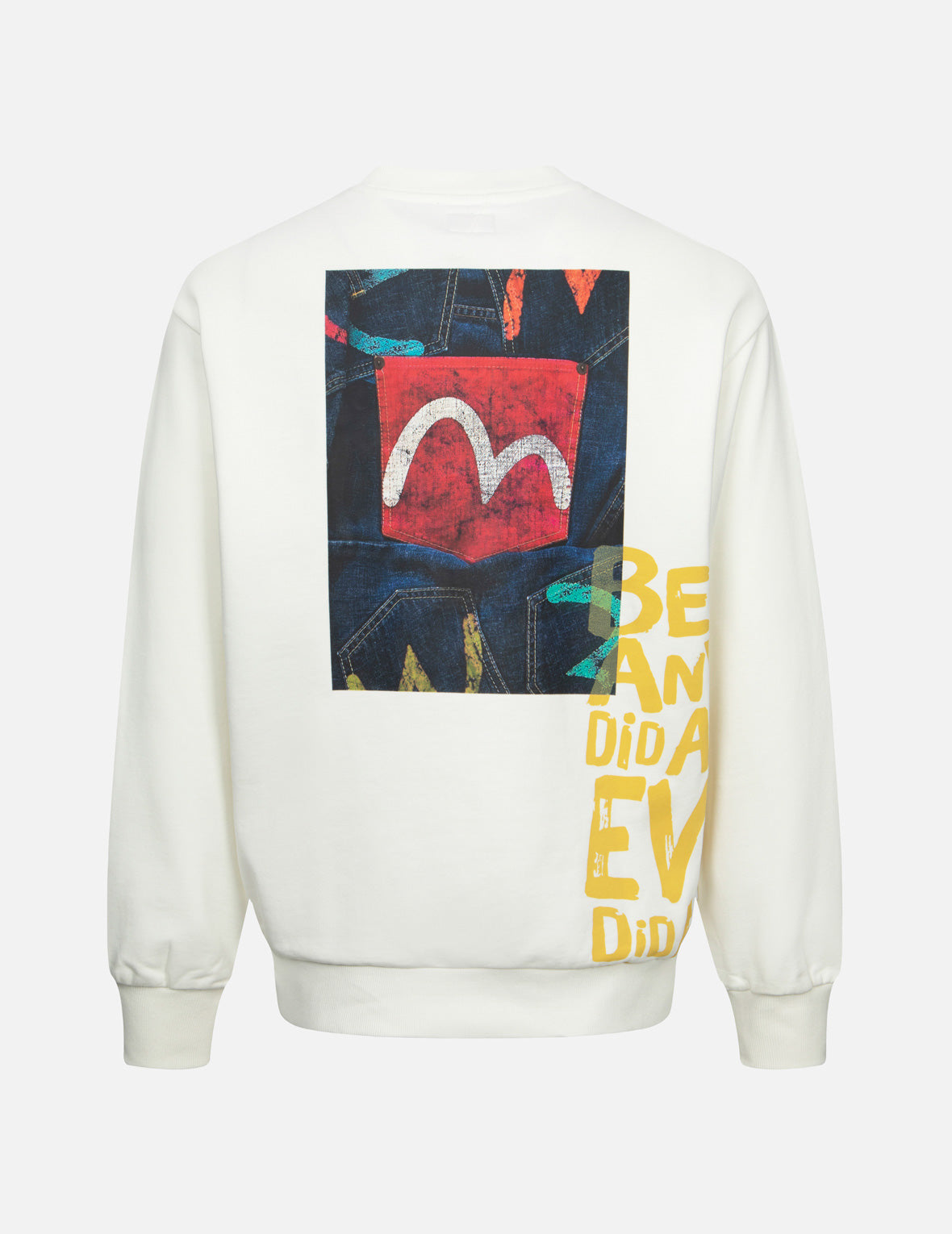Seagull Pocket and Slogan Print Relax Fit Sweatshirt