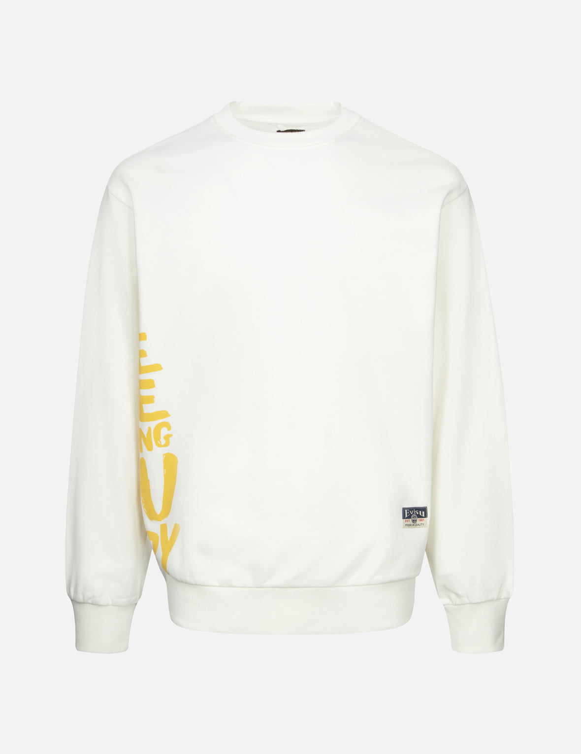 Seagull Pocket and Slogan Print Relax Fit Sweatshirt